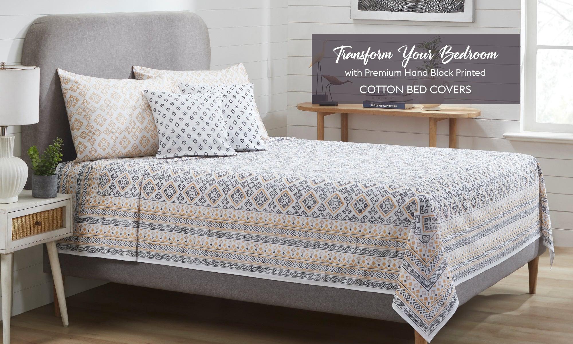 Transform Your Bedroom with Premium Hand Block Printed Cotton Bed Covers