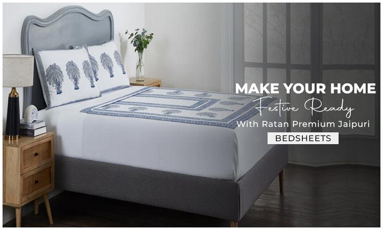 Make Your Home Festive Ready with Ratan Premium Jaipuri Bedsheets