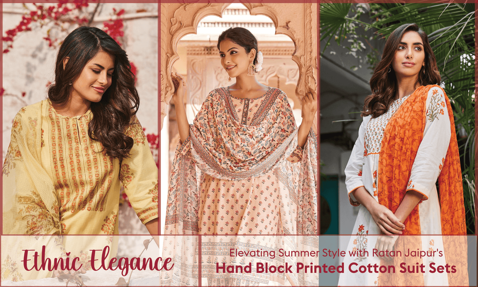 Ethnic Elegance: Elevating Summer Style with Ratan Jaipur's Hand Block Printed Cotton Suit Sets