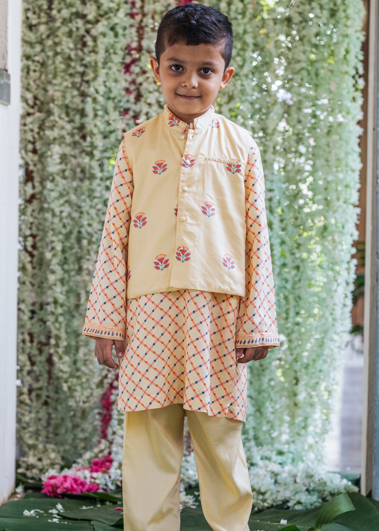 Utsav Creme Kurta Bundi Set Boys (6 Months-14 Years)