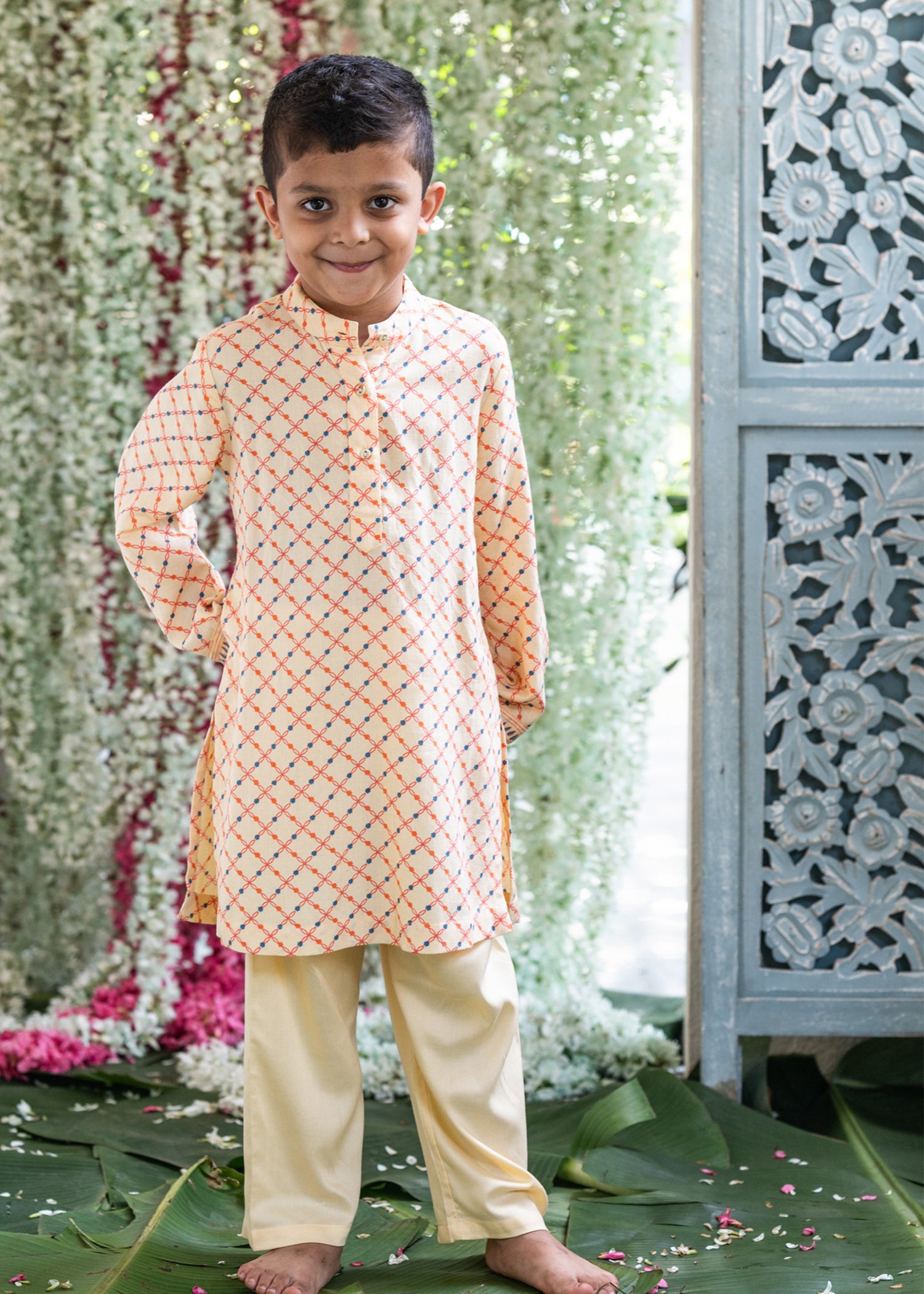 Utsav Creme Kurta Bundi Set Boys (6 Months-14 Years)