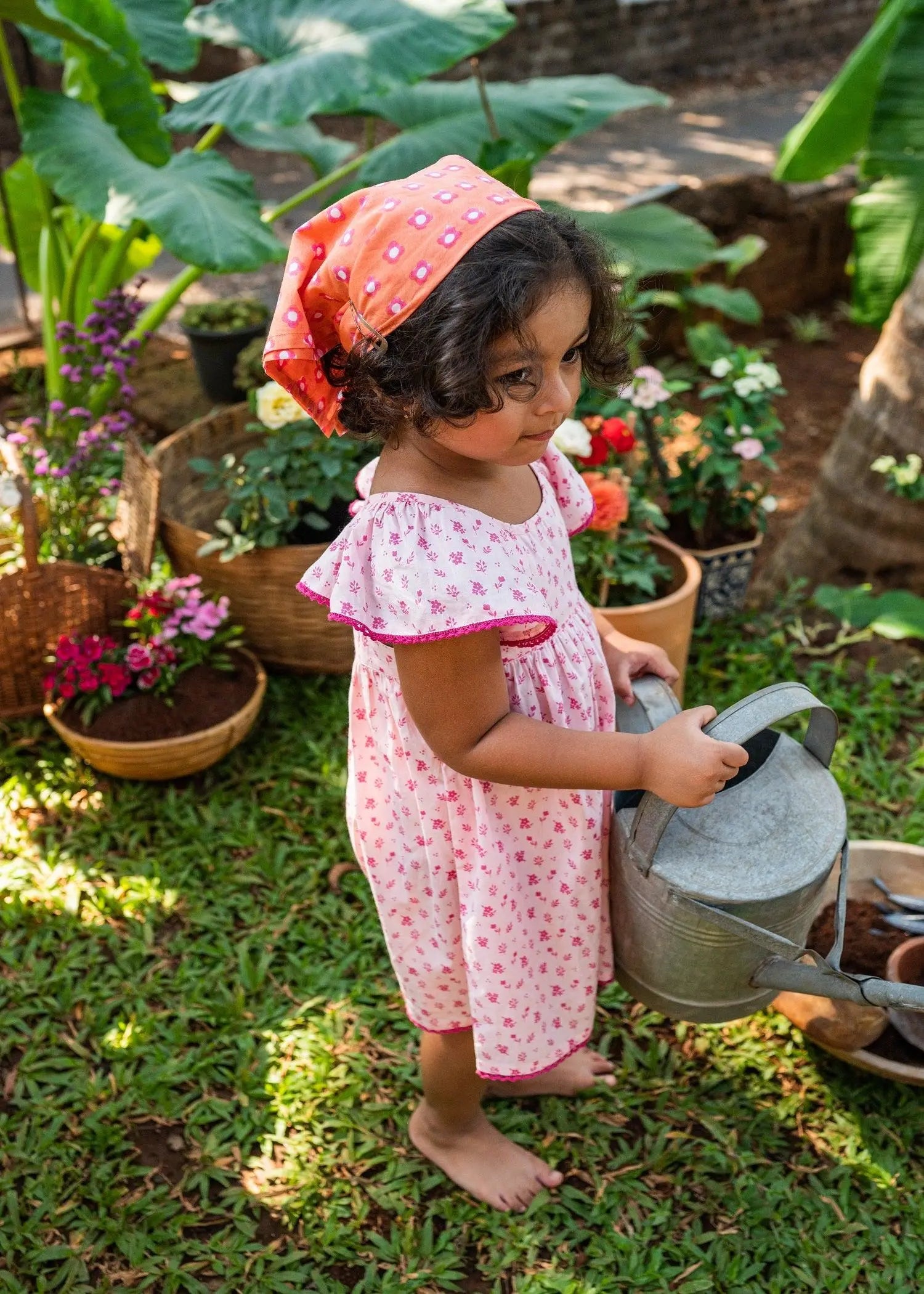 Dilly Pink Cotton Cross Back Dress Girls (6 Months- 9 Yrs)