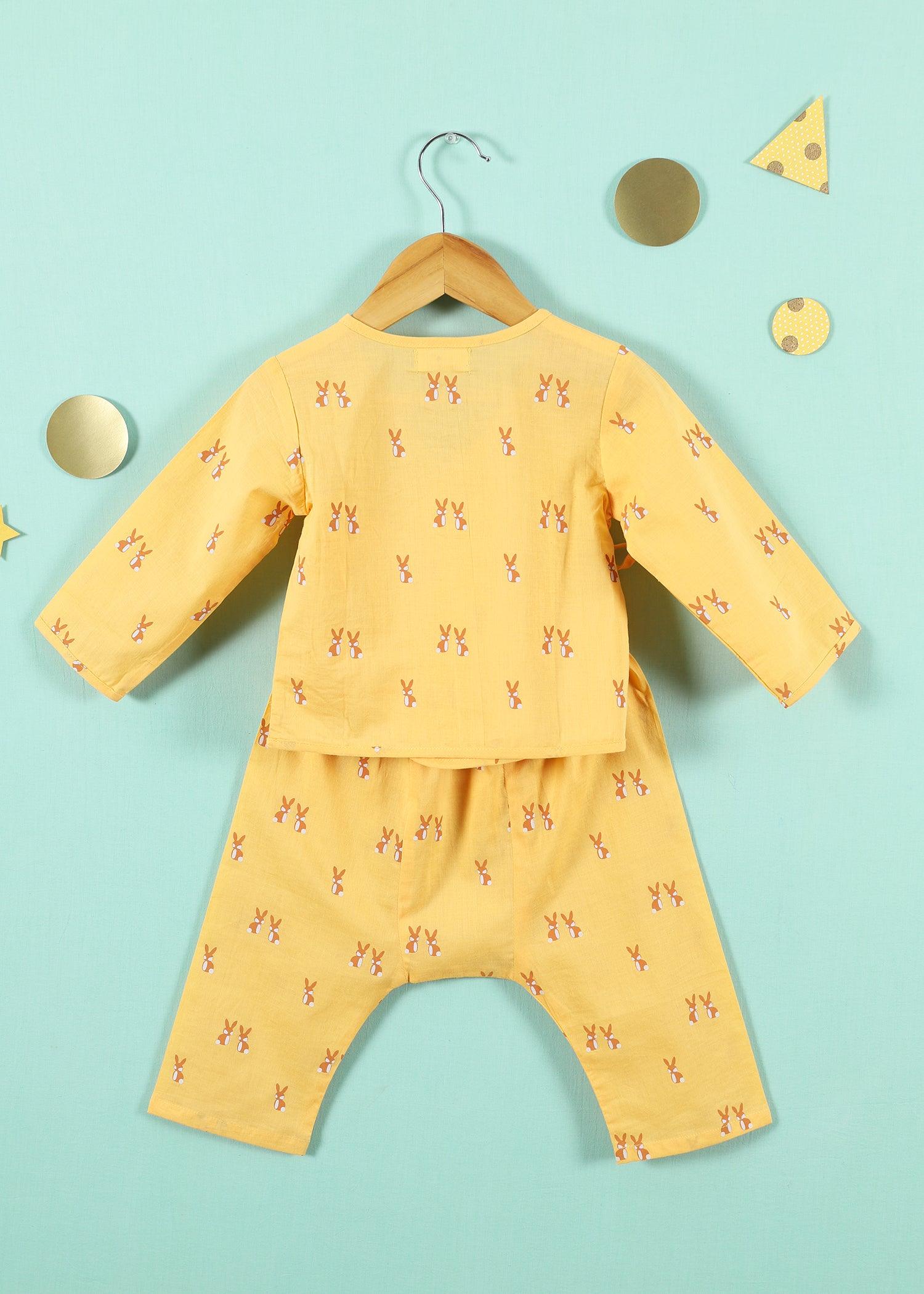 Rabbie Honey Cotton Angrakha Unisex Nightsuit Baby (6-18 Months) Ratan Texprocess Pvt. Ltd