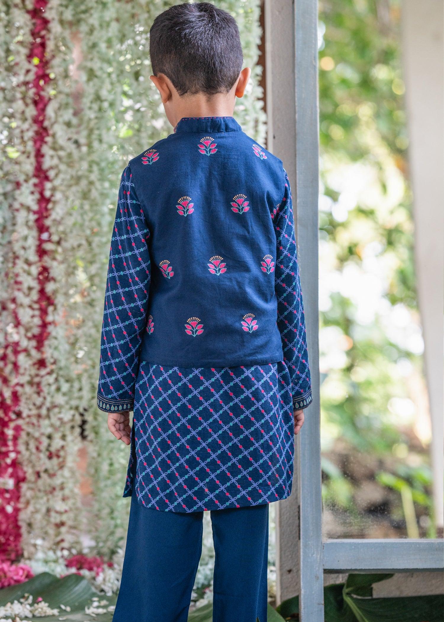 Utsav Navy Kurta Bundi Set Boys (6 Months-14 Years)