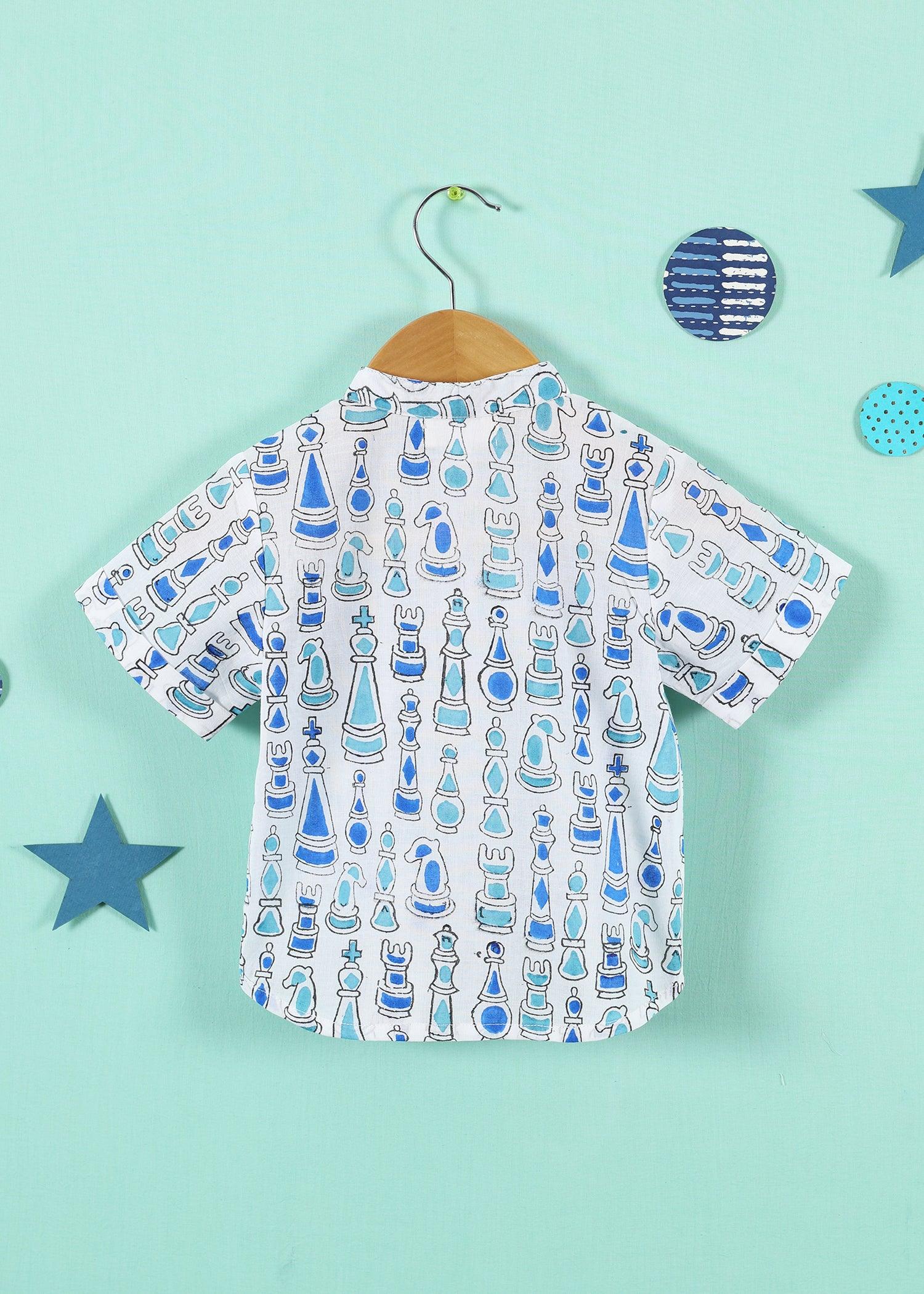 Shatranj Blue Cotton Harshit Baby Boy Shirt (6-24 Months) Ratan Texprocess Pvt. Ltd