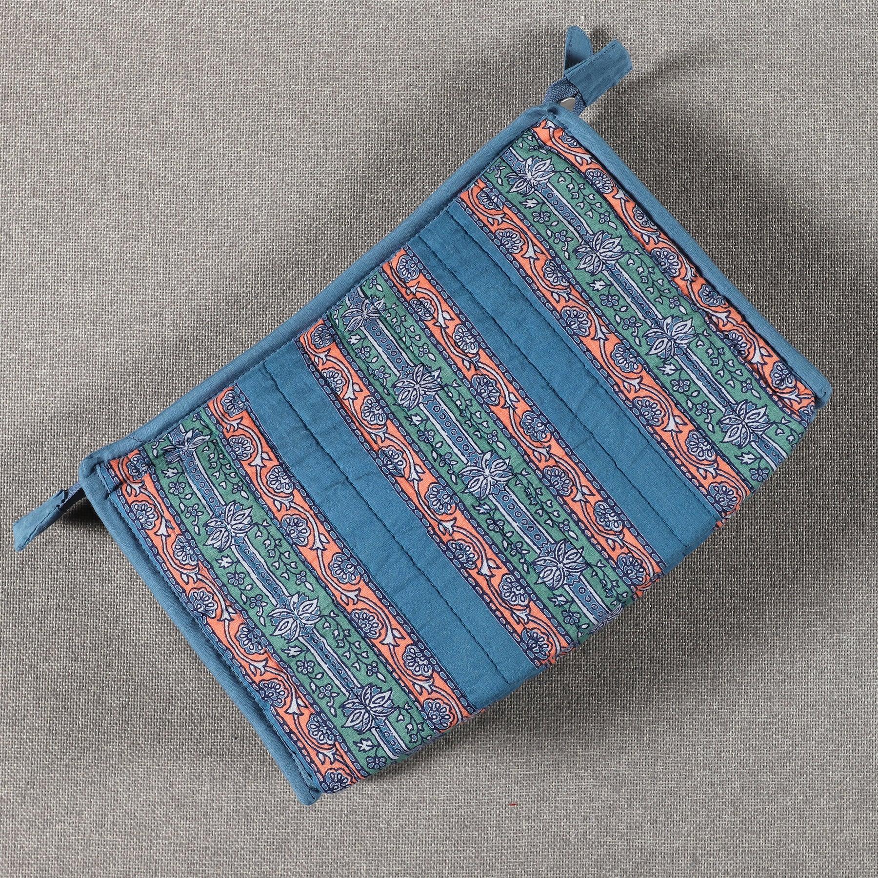 Border Blue Quitlted Cotton Toilet Bag Ratan Texprocess Pvt. Ltd