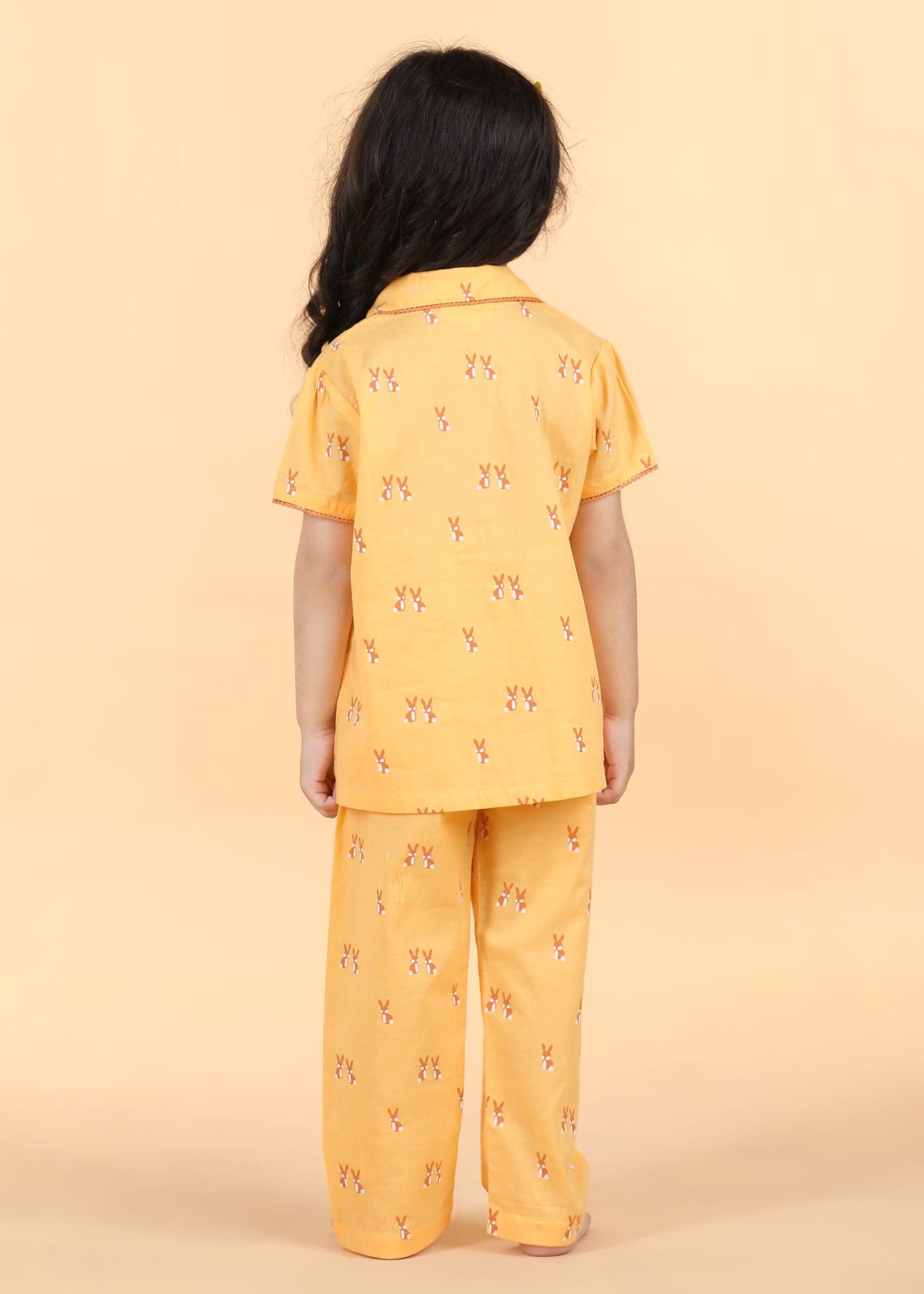 Rabbie Honey Half Sleeves Cotton Girl's Nightsuit (1-12 Yrs) Ratan Texprocess Pvt. Ltd