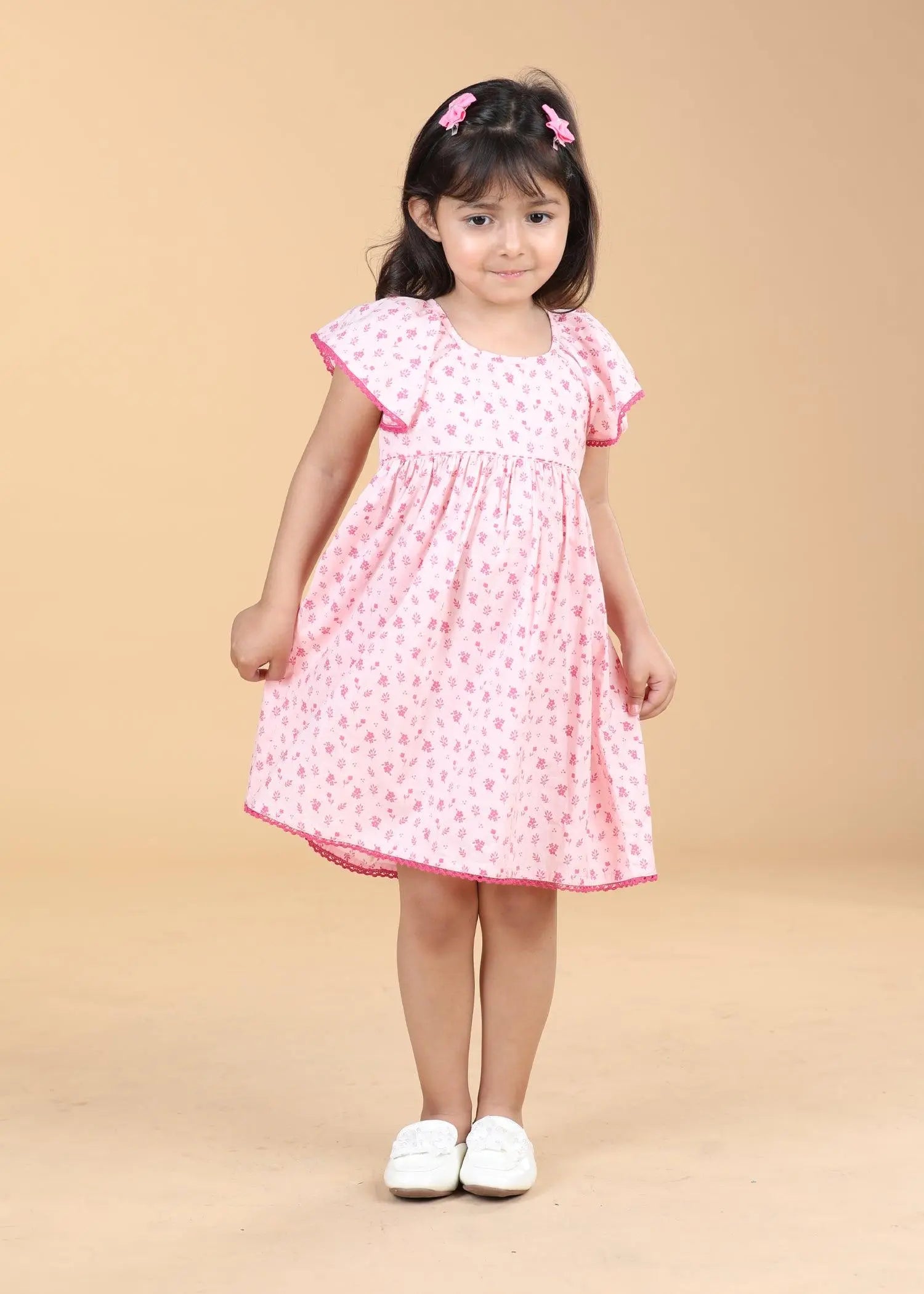 Dilly Pink Cotton Cross Back Dress Girls (6 Months- 9 Yrs)