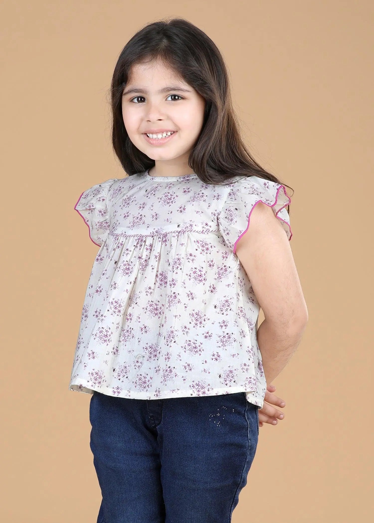 Creme Cotton Vrishti Top Girls (6 Months -12 Yrs)