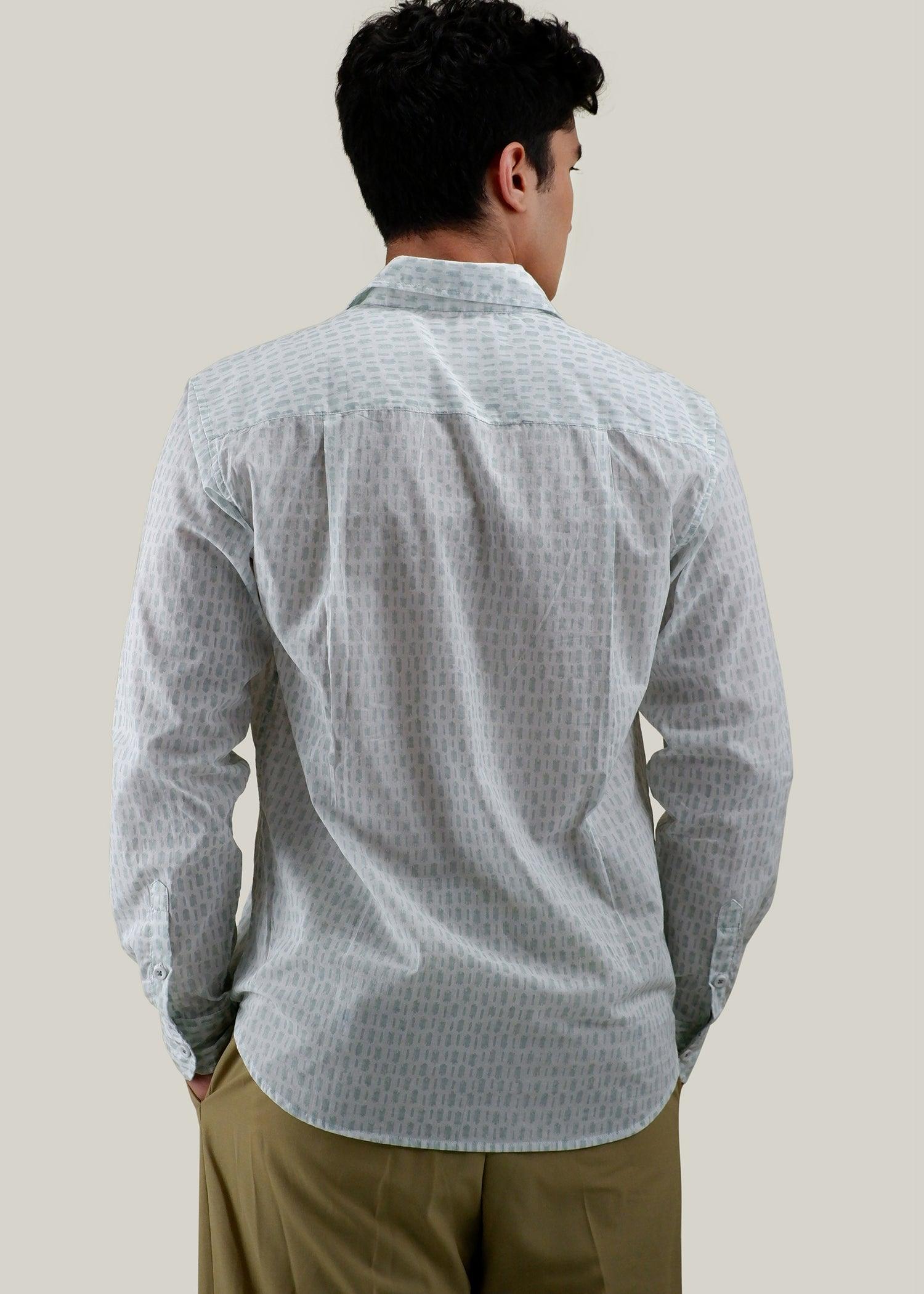 Light Green Regular Cotton Full Sleeve Shirt