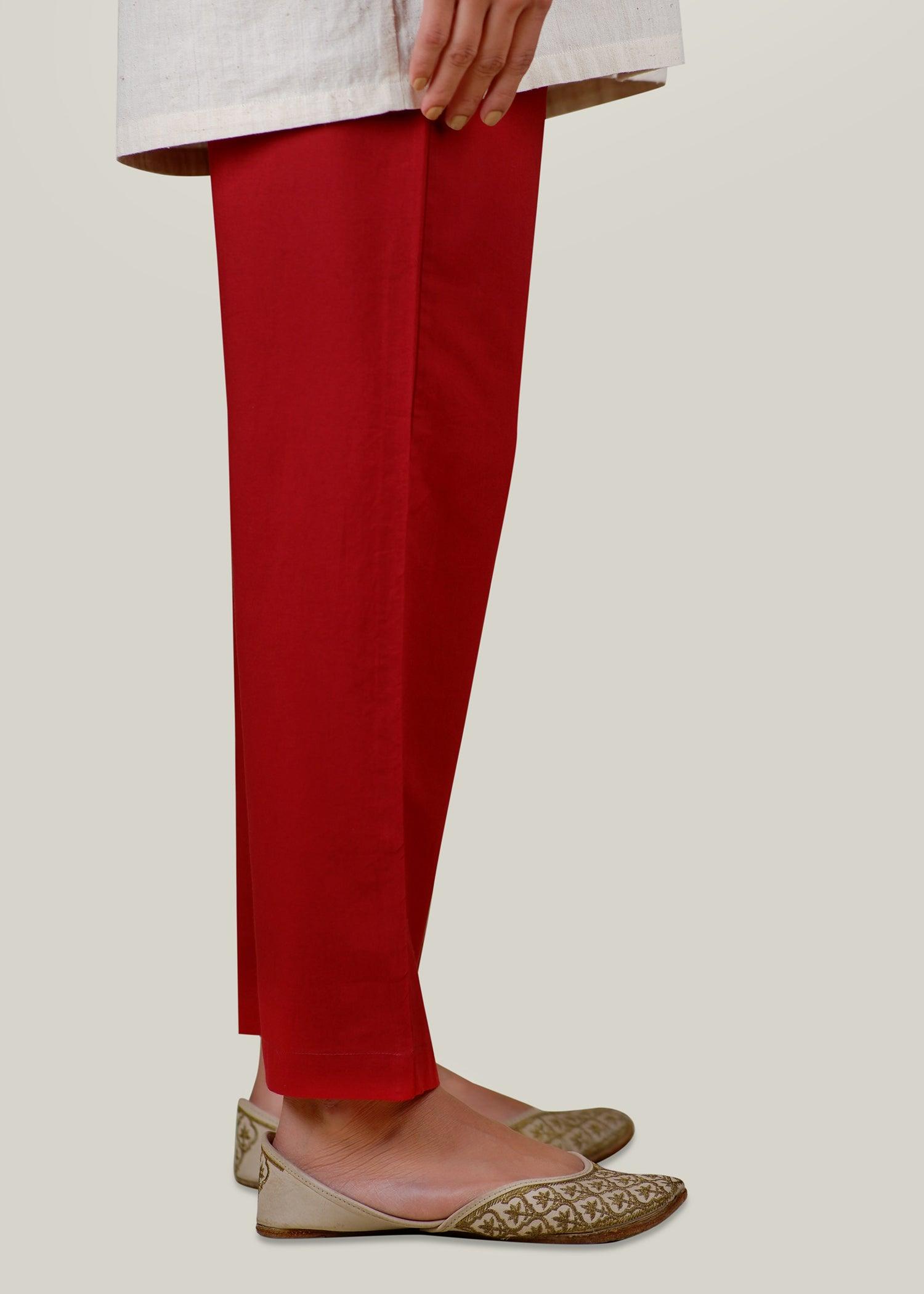 Maroon Regular Cotton Prithvi Pant