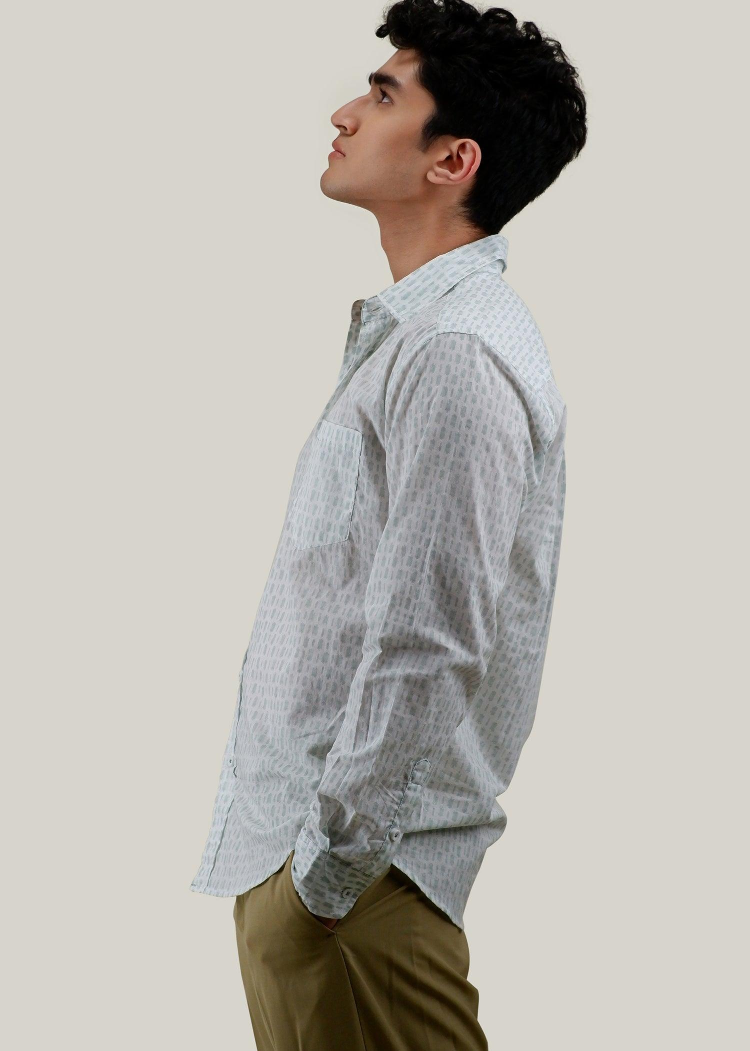 Light Green Regular Cotton Full Sleeve Shirt