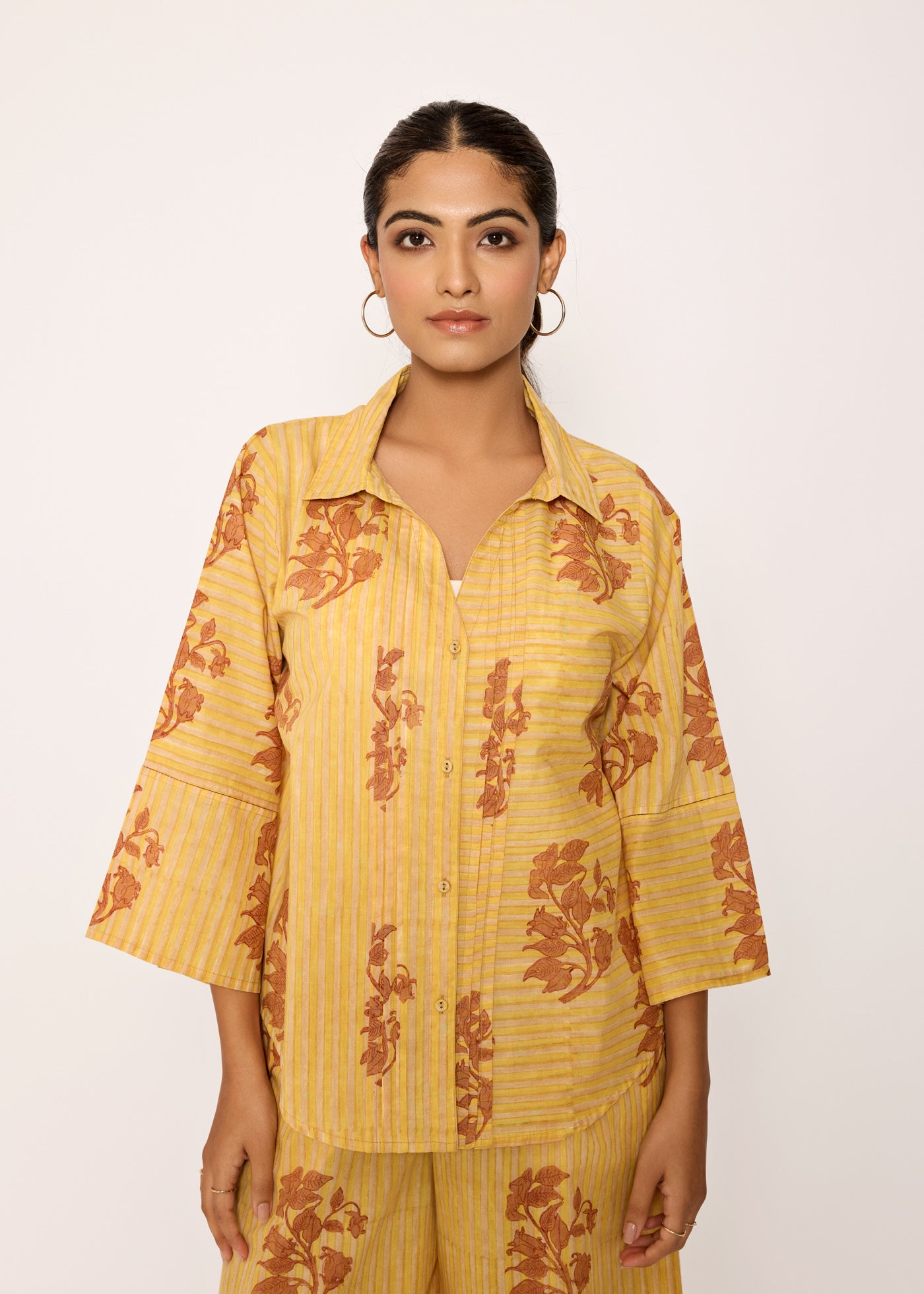 Button Down Shirt - Yellow/Brown