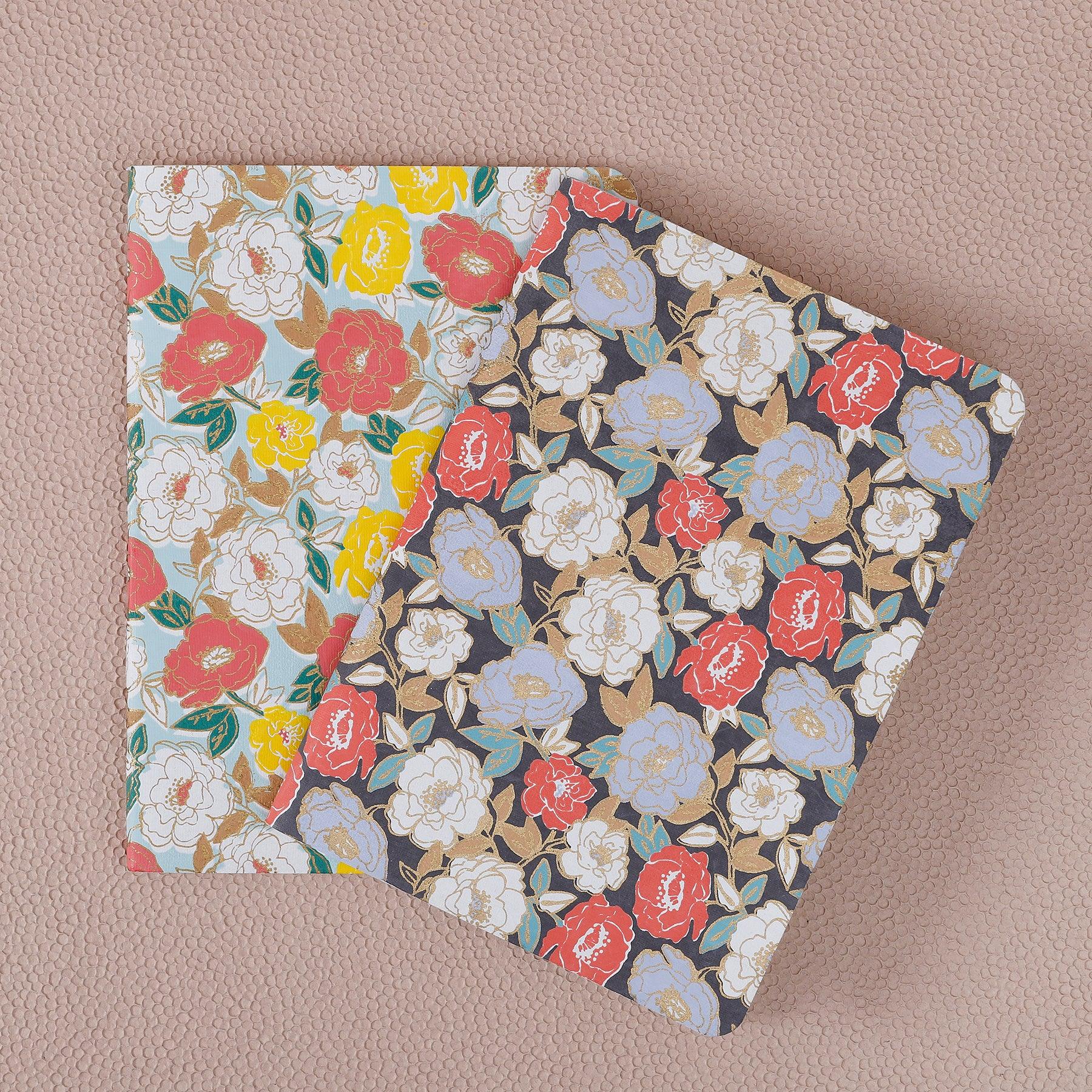 Phool Aqua & Grey Soft Cover Notebook Set of 2