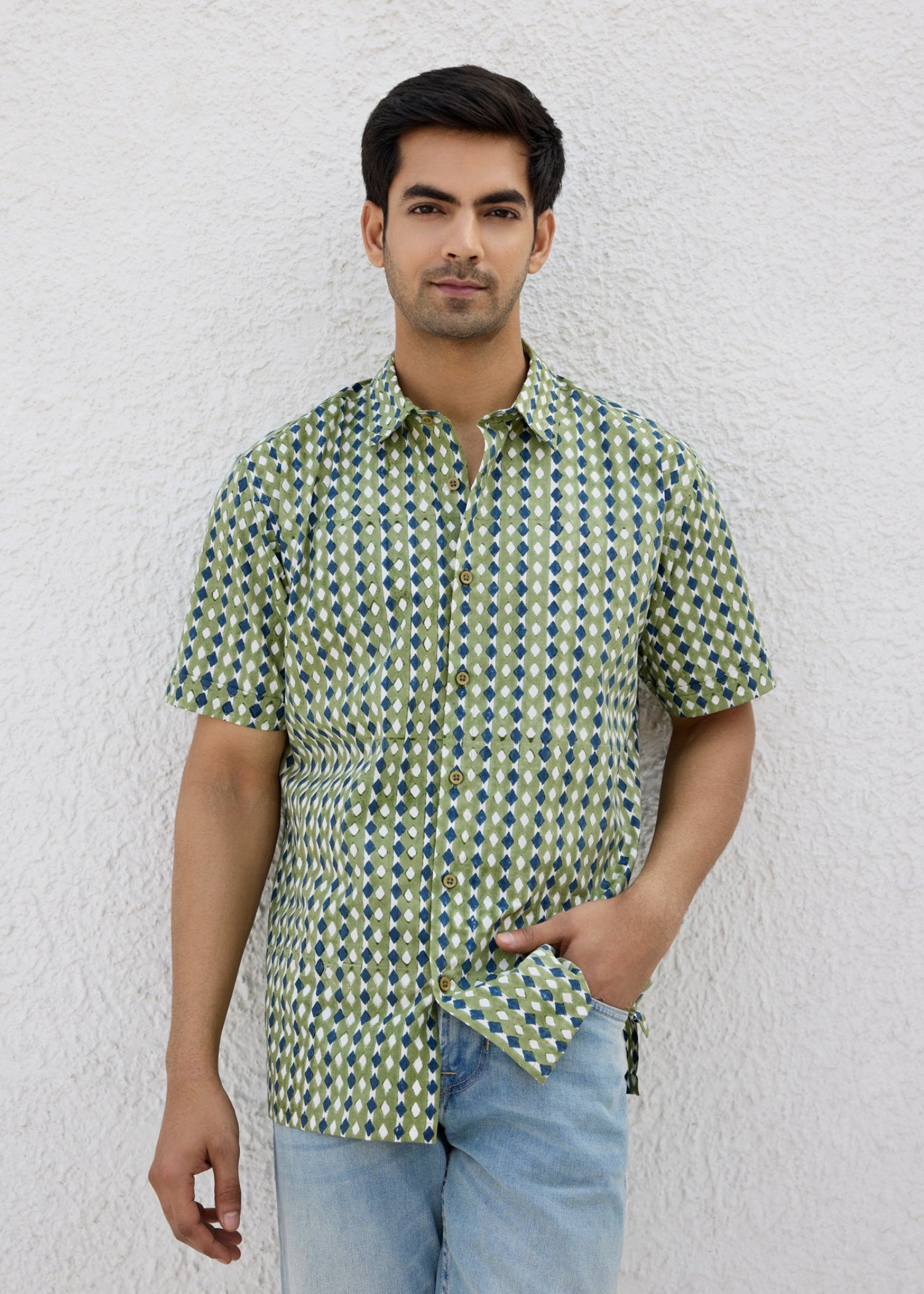 Half Sleeves Shirt -Olive/Green