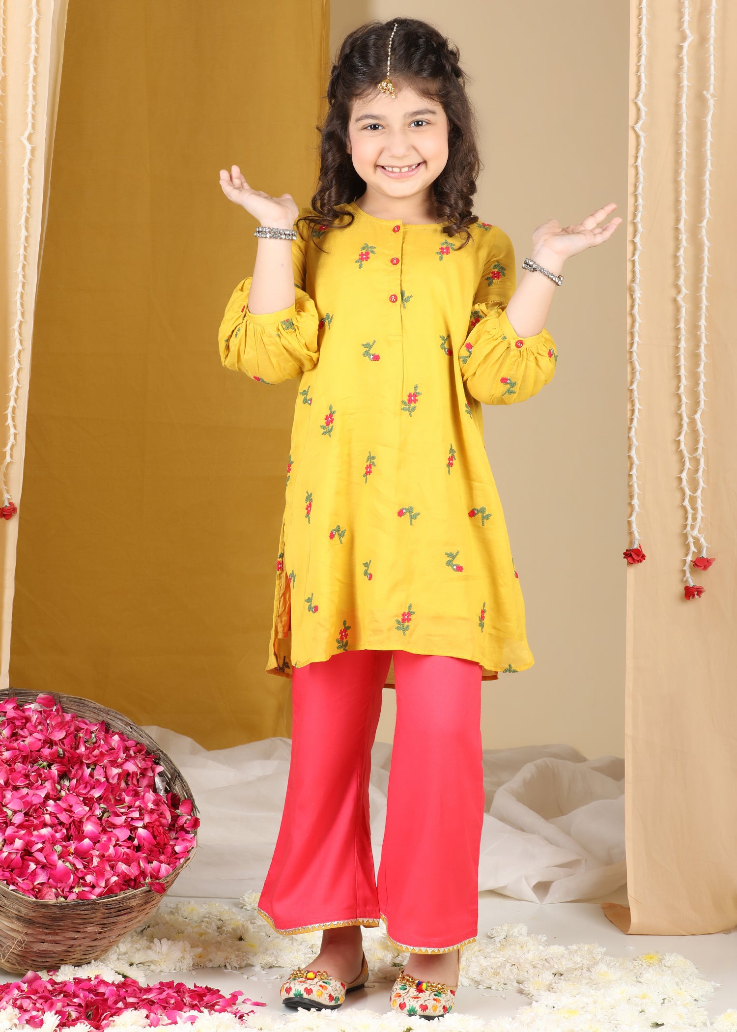 Lil Celebrations Kurta Pant Set Girls (2-12Yrs) Ratan Jaipur