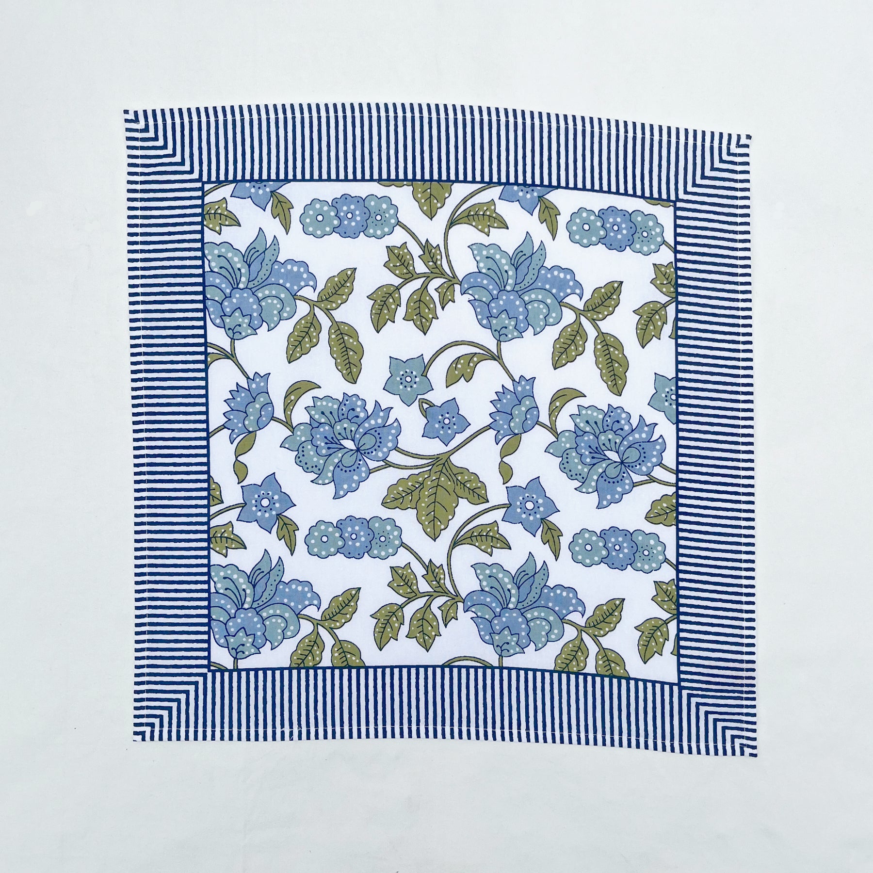 Blue-Green Flower Napkin- Set of 6 Ratan Texprocess Pvt. Ltd