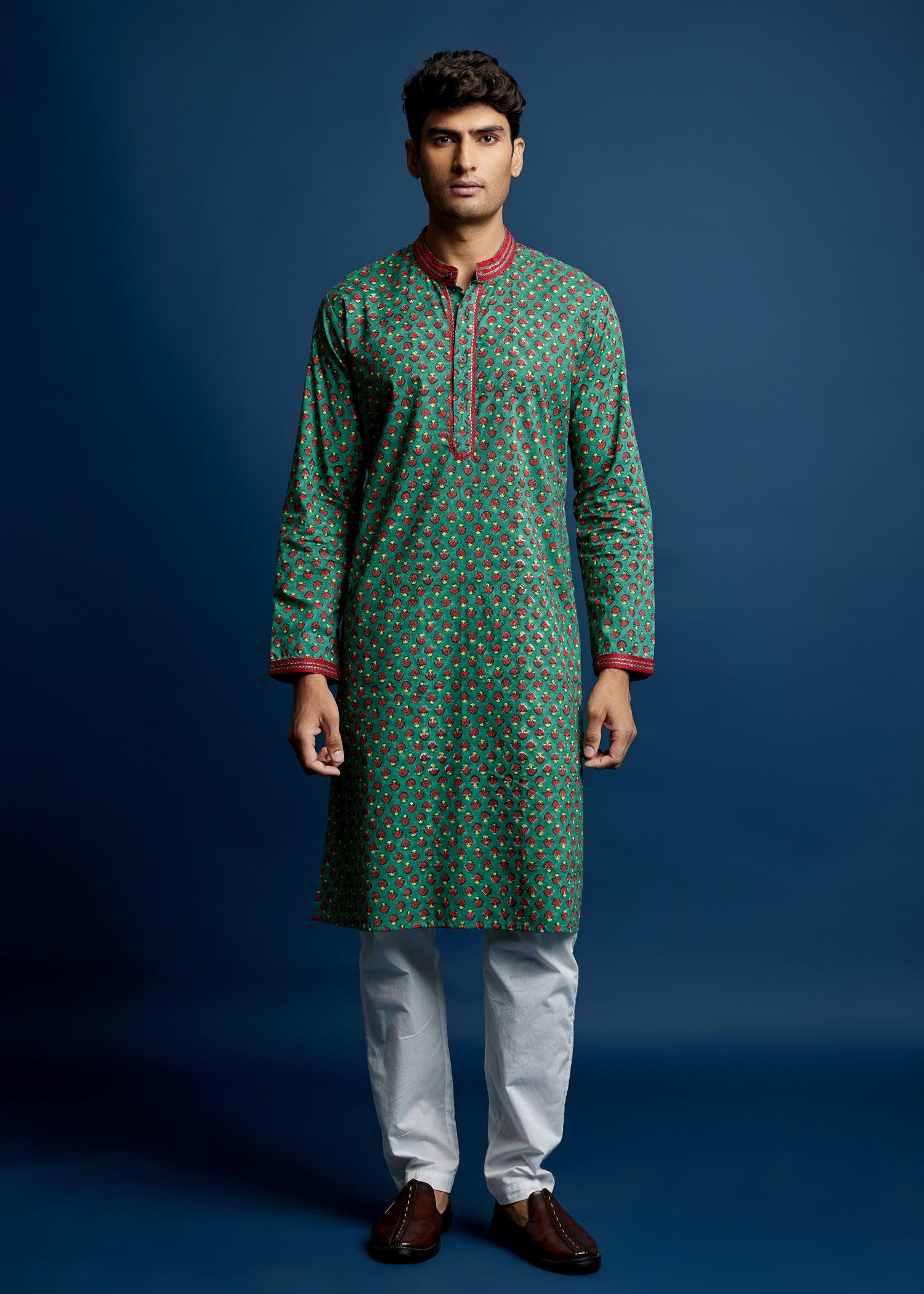 Men's green kurta Ratan Texprocess Pvt. Ltd