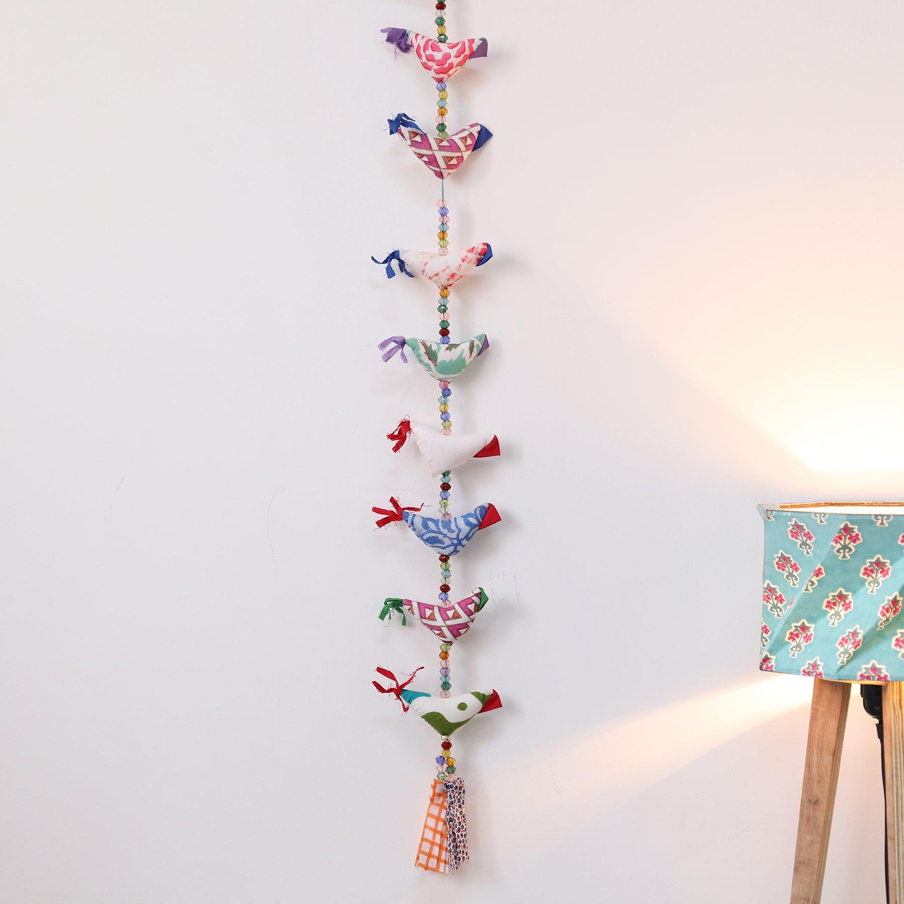 Multicolor Fabric Bird Dangler