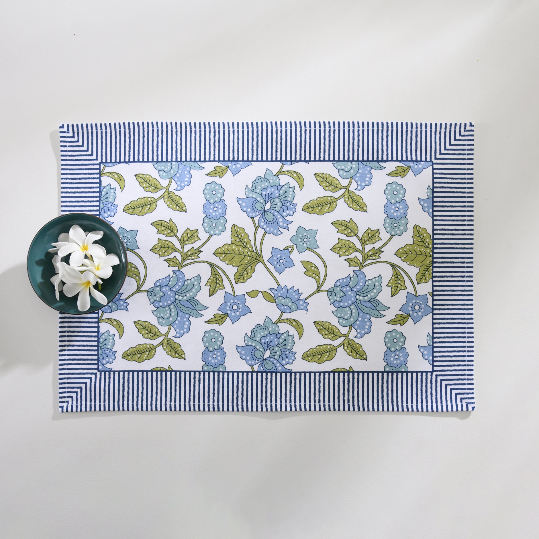 Blue-Green Table Mat Set of 6 Ratan Texprocess Pvt. Ltd