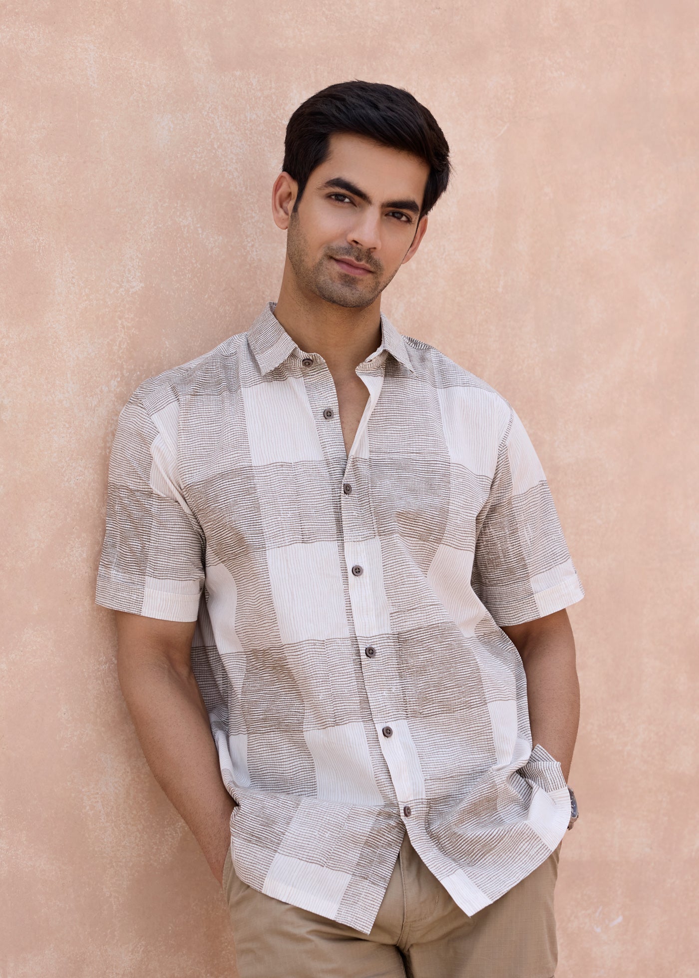 Half Sleeves Shirt -Beige