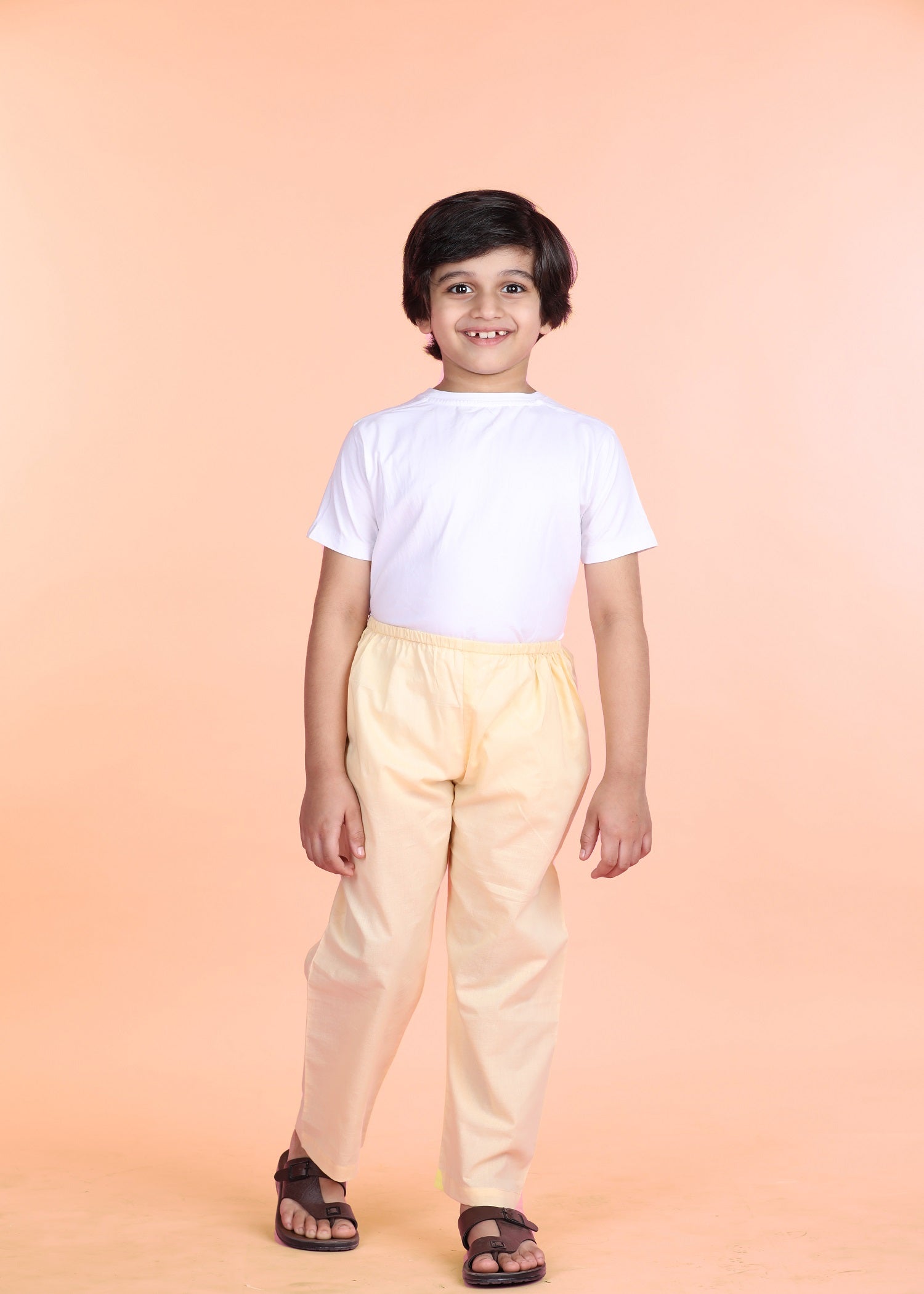 Creme Pyjama Pants Boys (6 Months-14 Years) Ratan Jaipur