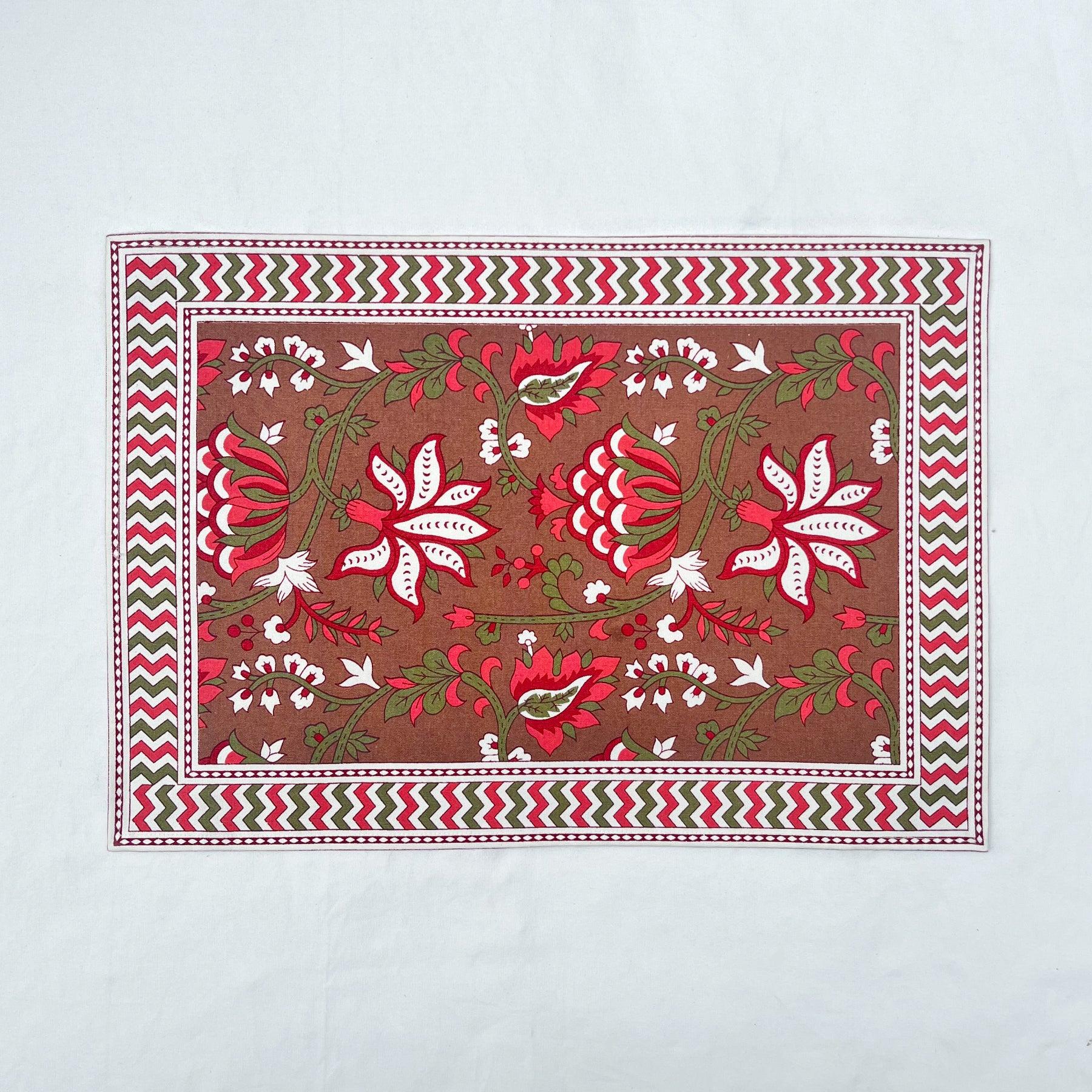 Red-Green Table Mat Set of 6