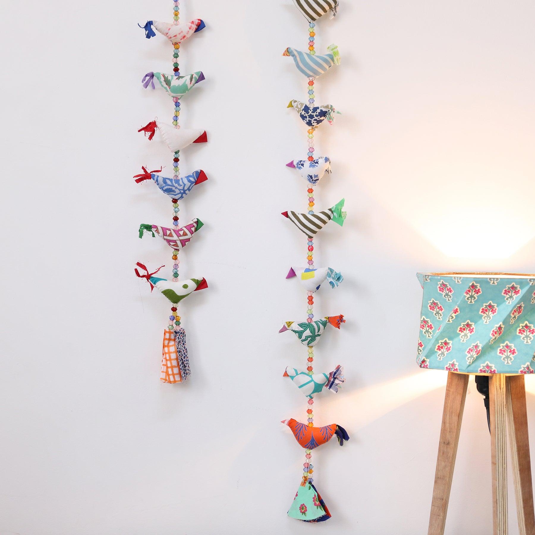 Multicolor Fabric Bird Dangler