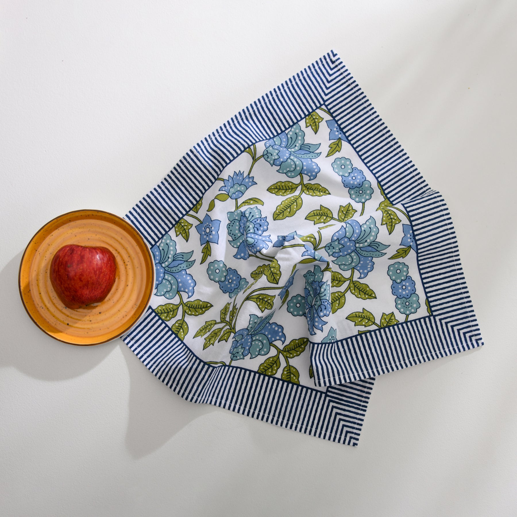 Blue-Green Flower Napkin- Set of 6 Ratan Texprocess Pvt. Ltd