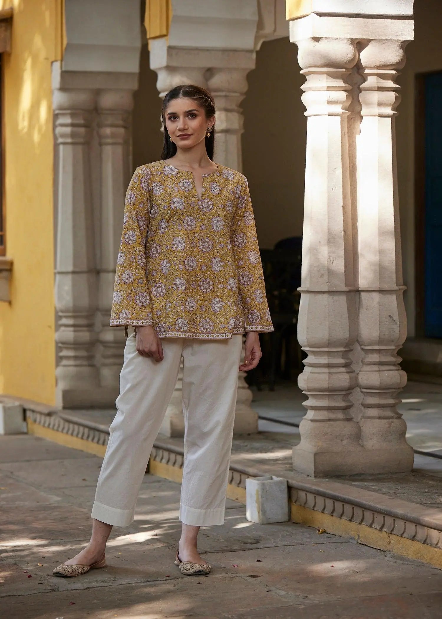 Yellow Voile Fuss-free Top | Effortless Style | Ratan Jaipur