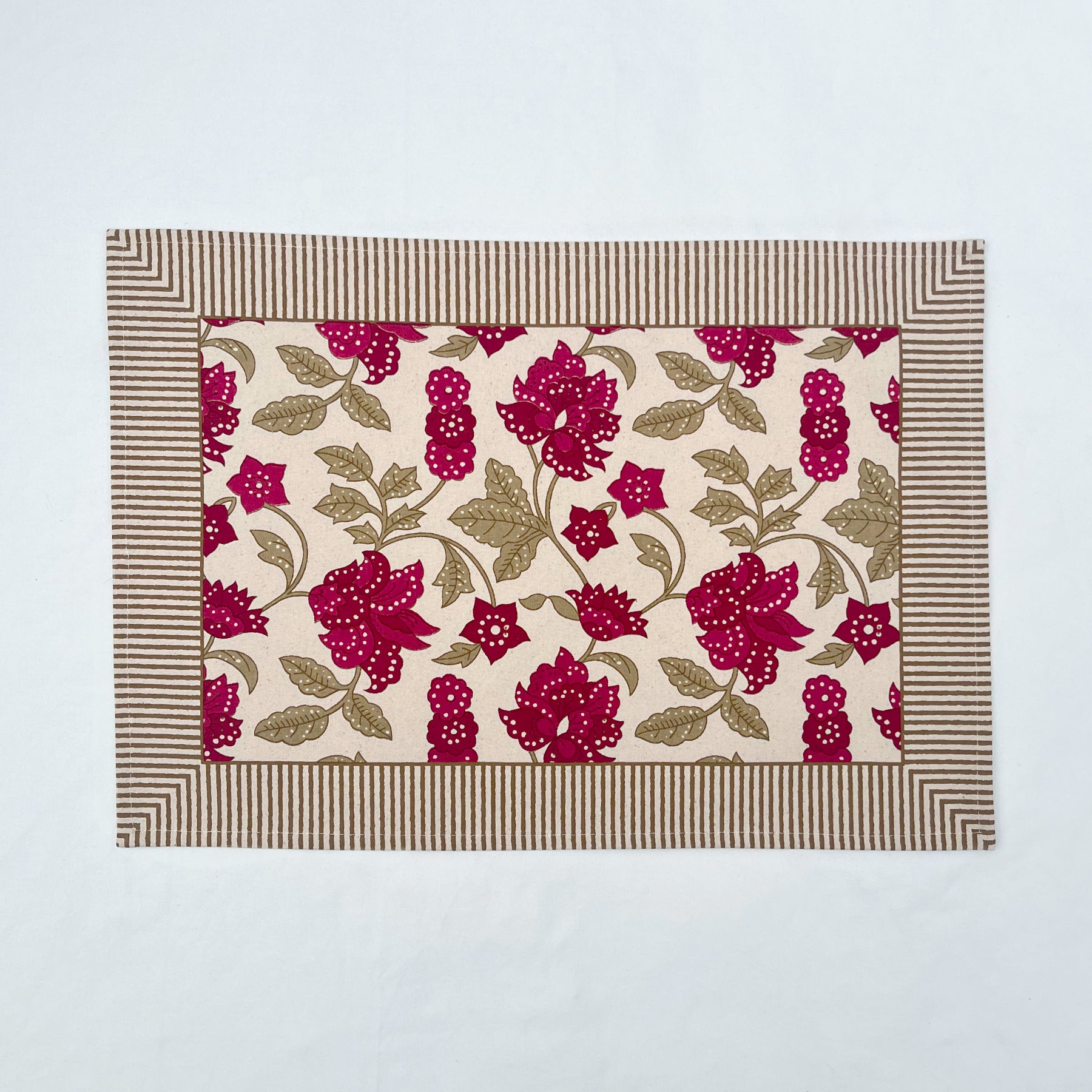 Red-Beige Table Mat Set of 6