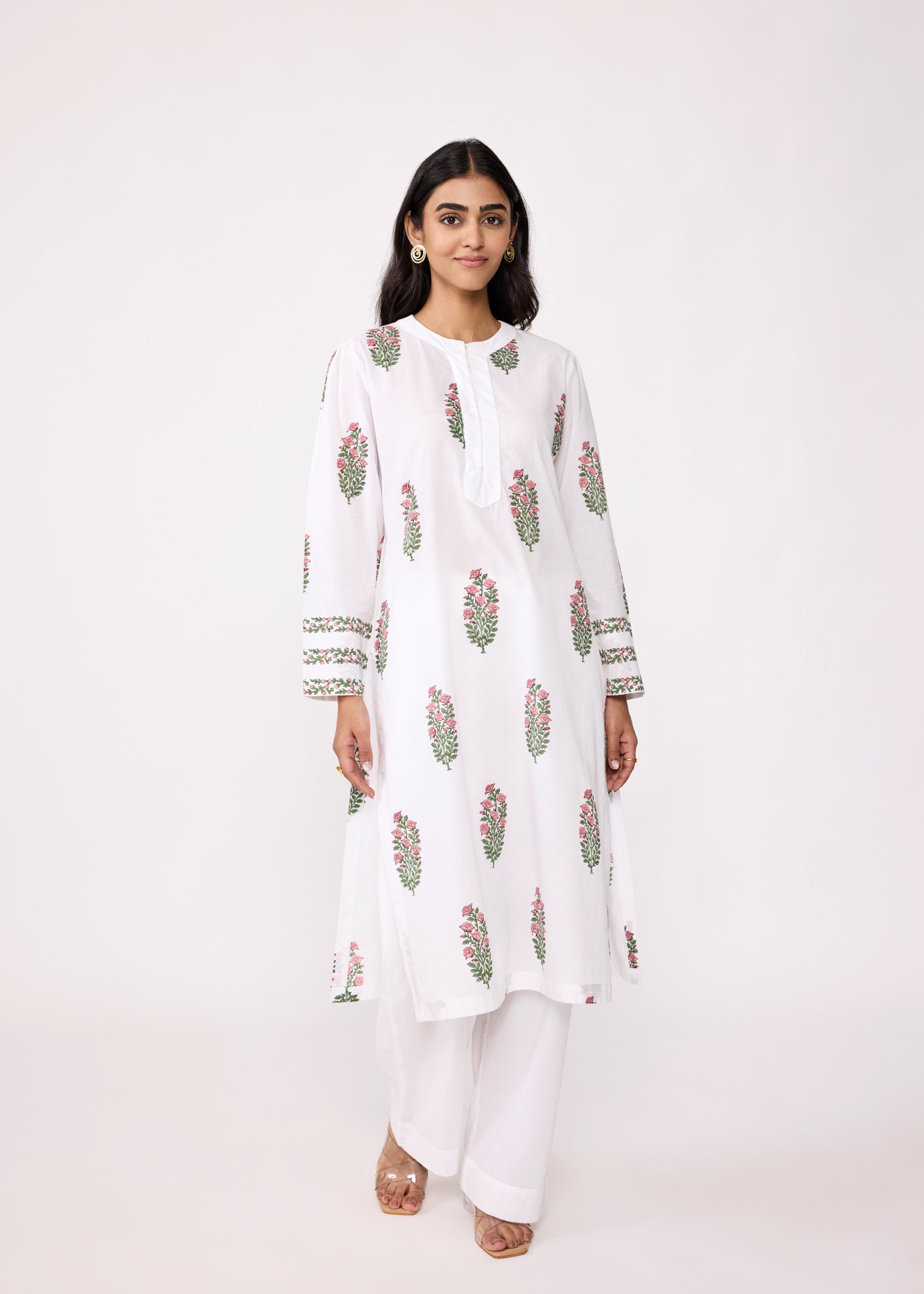 Noor Kurta - White/Pink