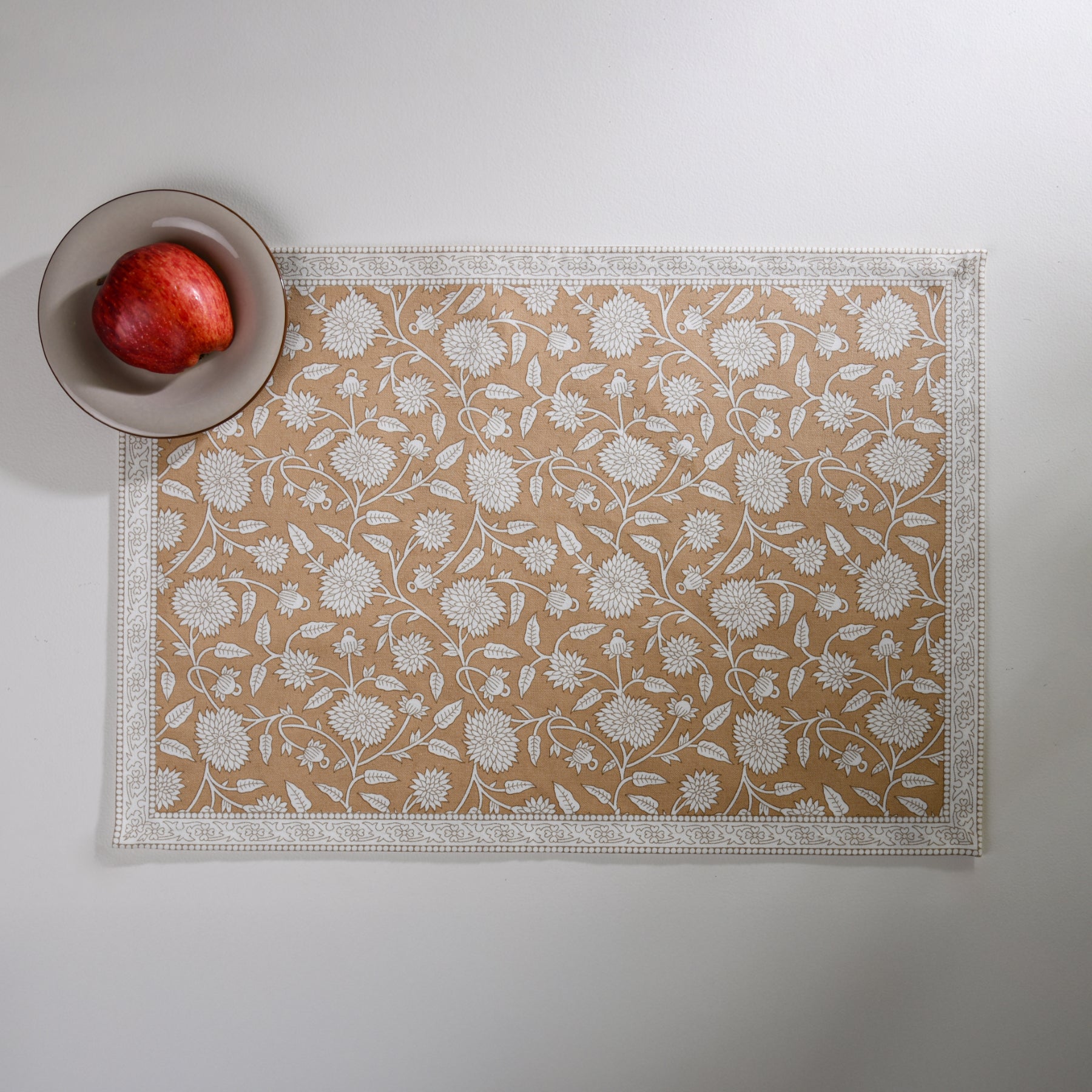 Flower Jaal Beige Table Mat Set of 6 Ratan Texprocess Pvt. Ltd