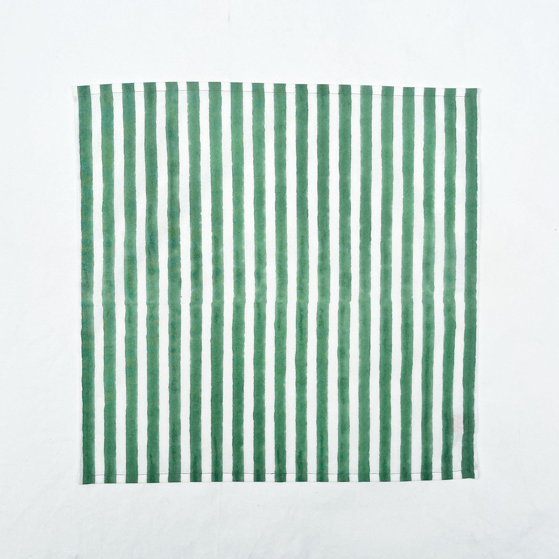 Green Stripe Napkin- Set of 6