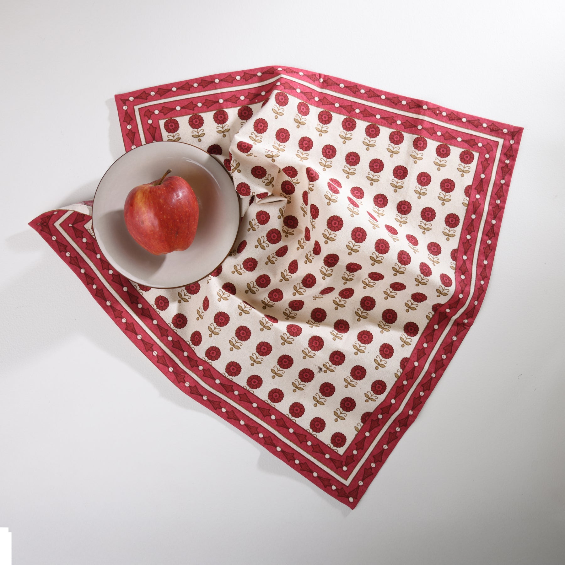 Red-Beige Buti Napkin-Set of 6 Ratan Texprocess Pvt. Ltd