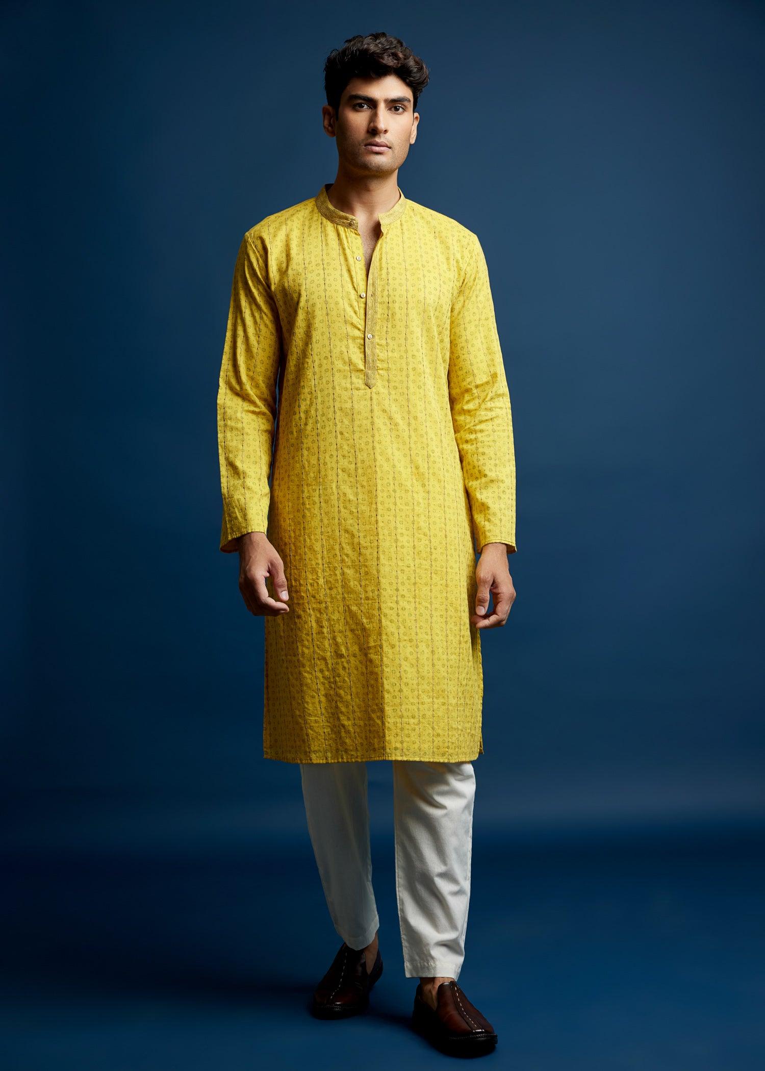 Men's Cotton Kurta Yellow Ratan Texprocess Pvt. Ltd