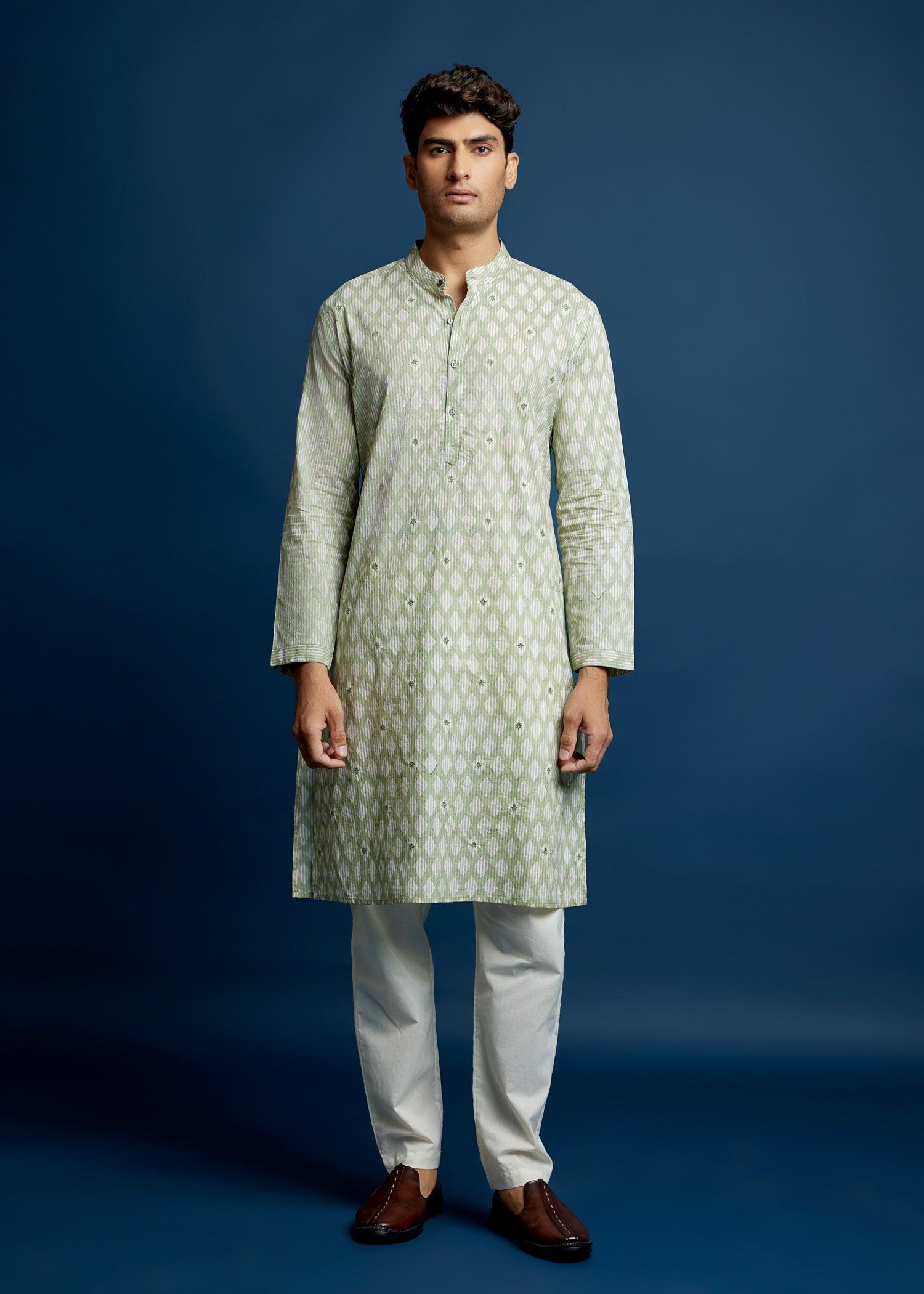 Men's Cotton Kurta Green Ratan Texprocess Pvt. Ltd