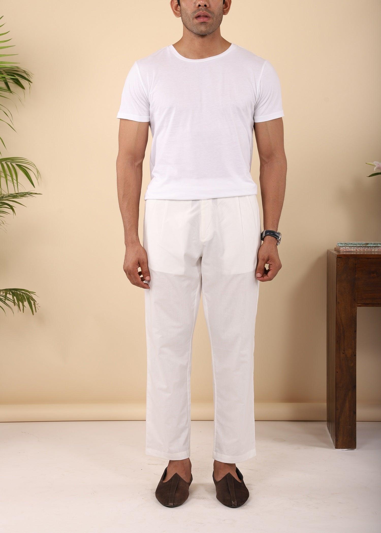 Natural Regular Cotton Straight Pant