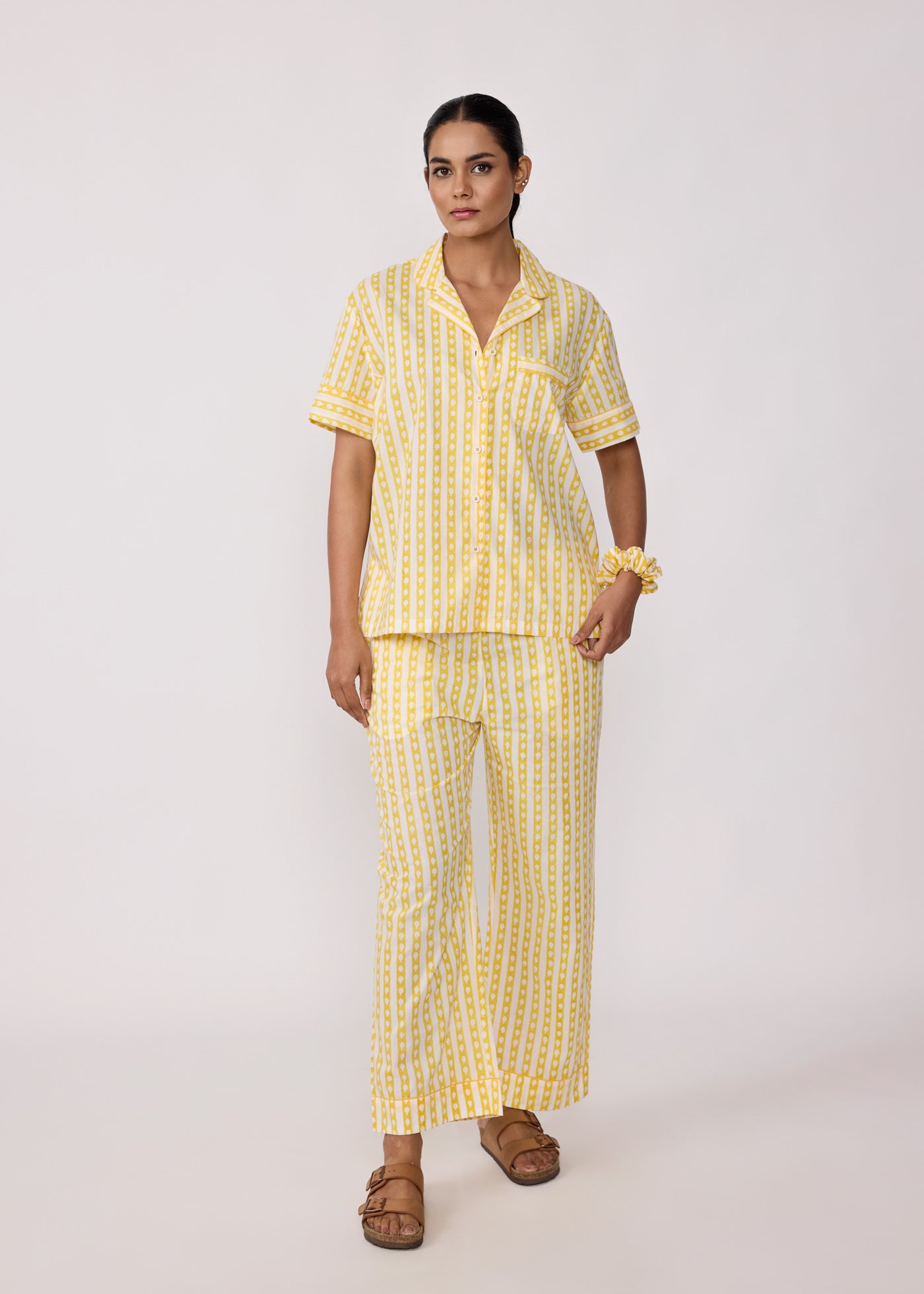 Women Night Suit Set - Yellow