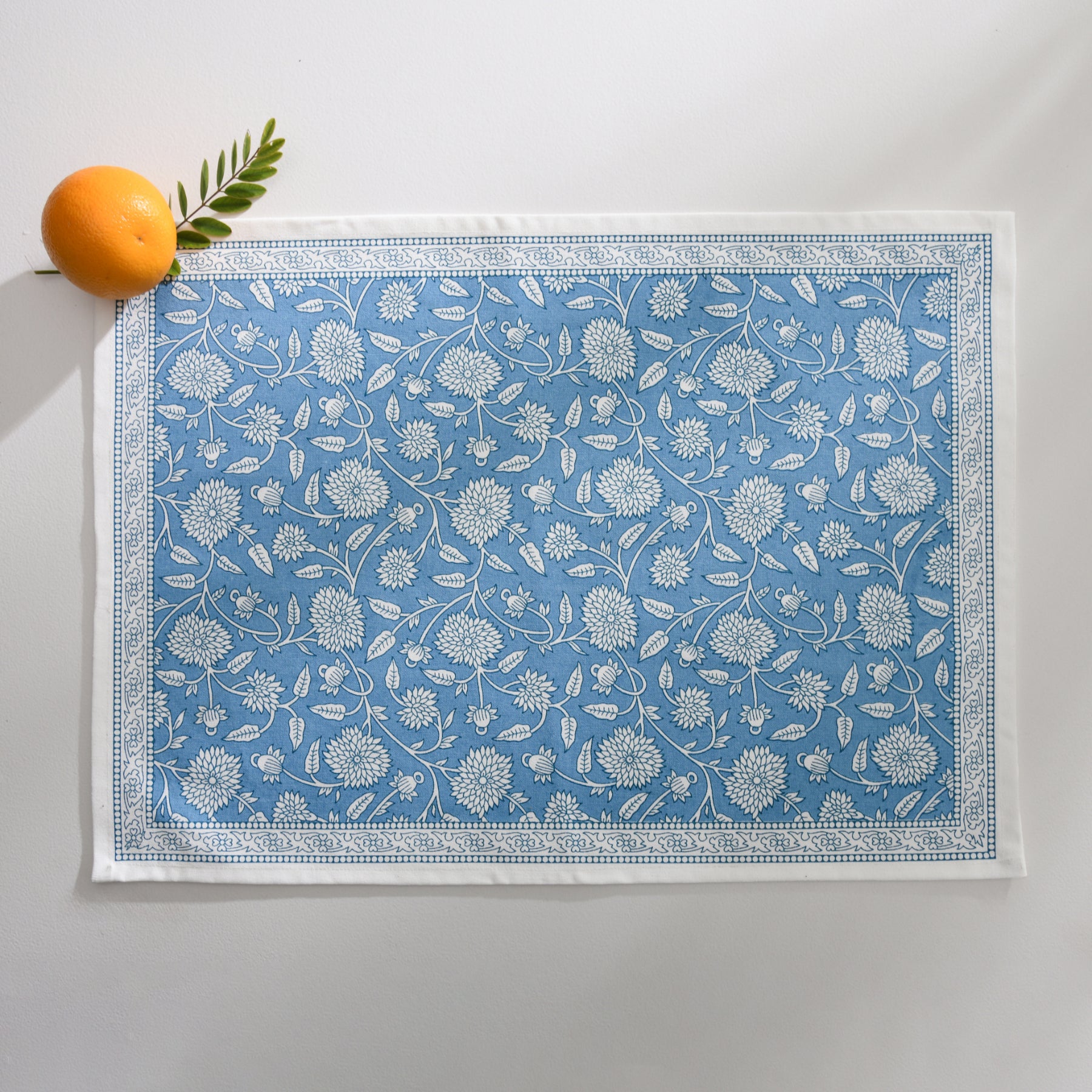 Flower Jaal Blue Table Mat Set of 6 Ratan Texprocess Pvt. Ltd