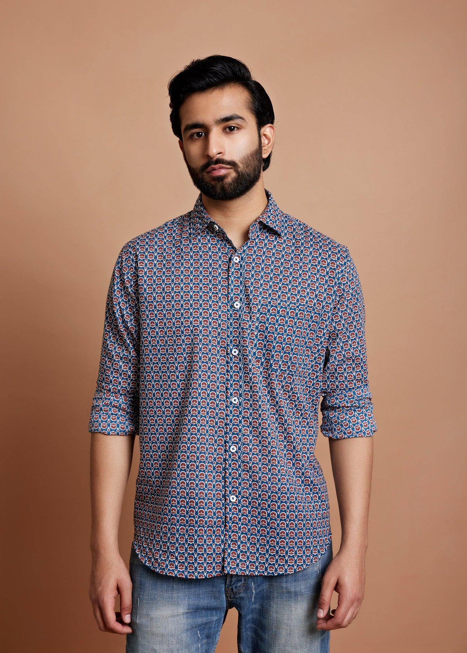 Legion Blue Regular Cotton Full Sleeve Shirt Ratan Texprocess Pvt. Ltd