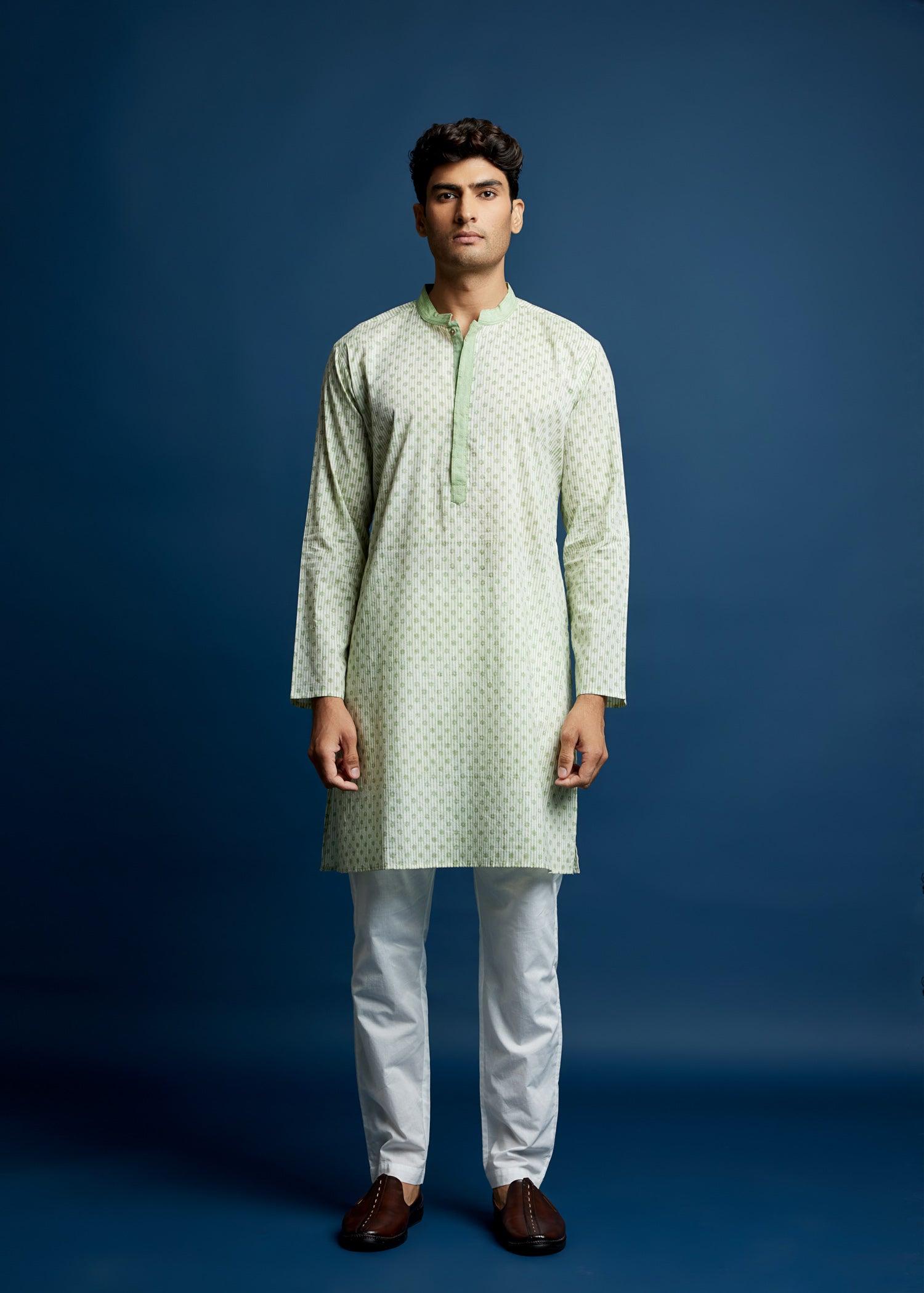 Men's Cotton Kurta Green Ratan Texprocess Pvt. Ltd