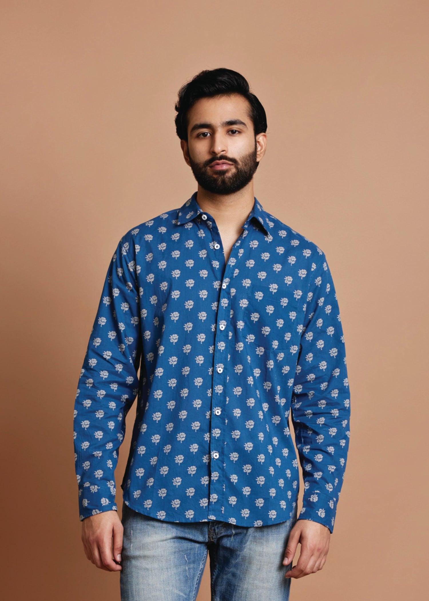 Legion Blue Regular Cotton Full Sleeve Shirt Ratan Texprocess Pvt. Ltd