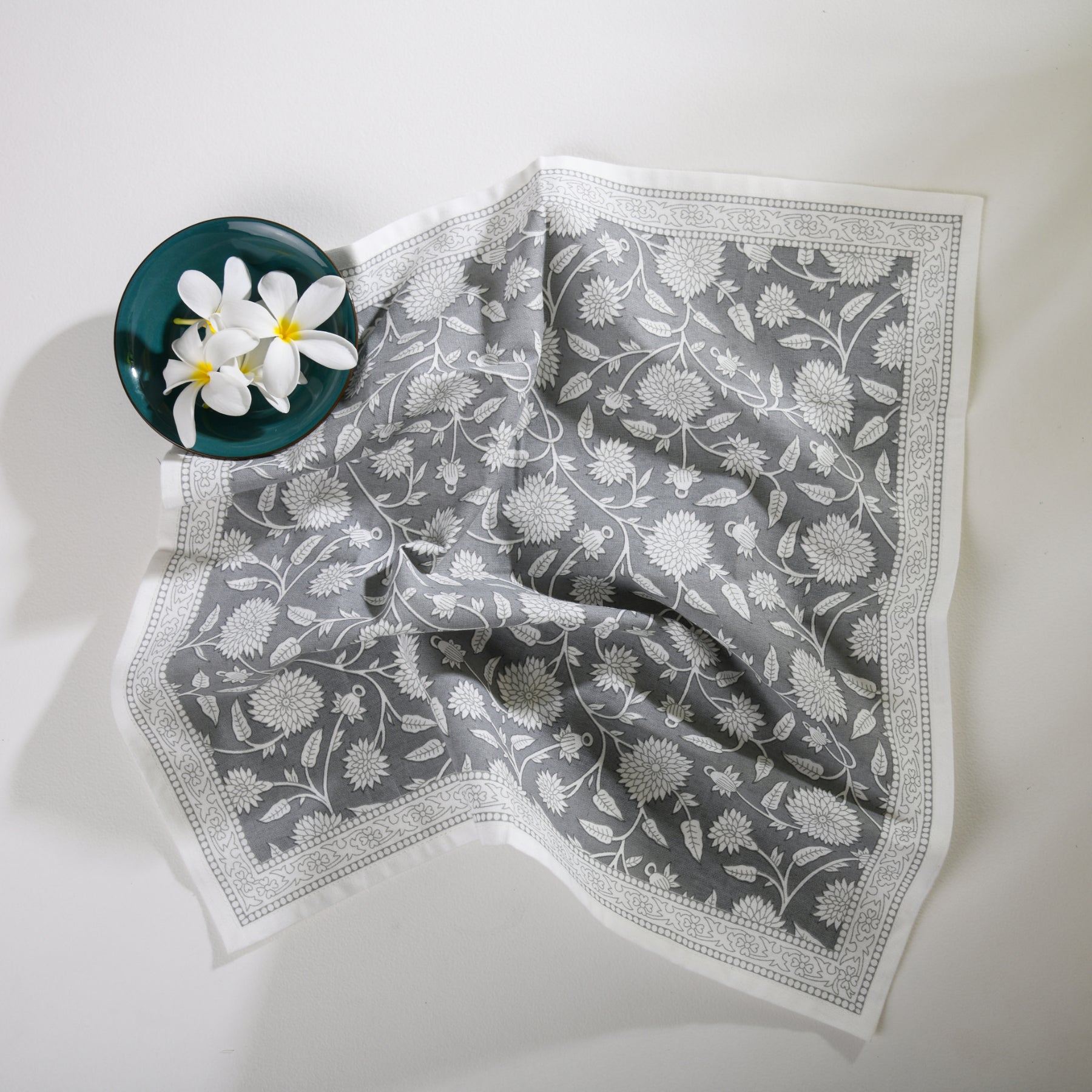 Flower Jaal Grey Napkin Set - 6 pieces Ratan Texprocess Pvt. Ltd