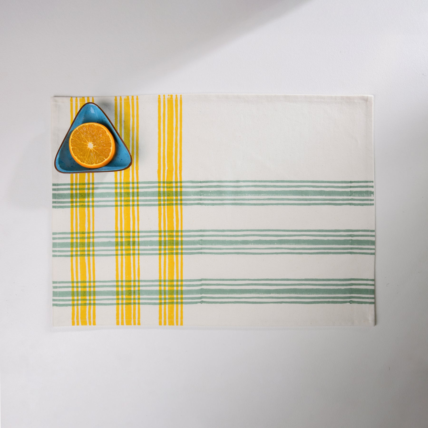 Yellow-Green Table Mat Set of 6 Ratan Texprocess Pvt. Ltd