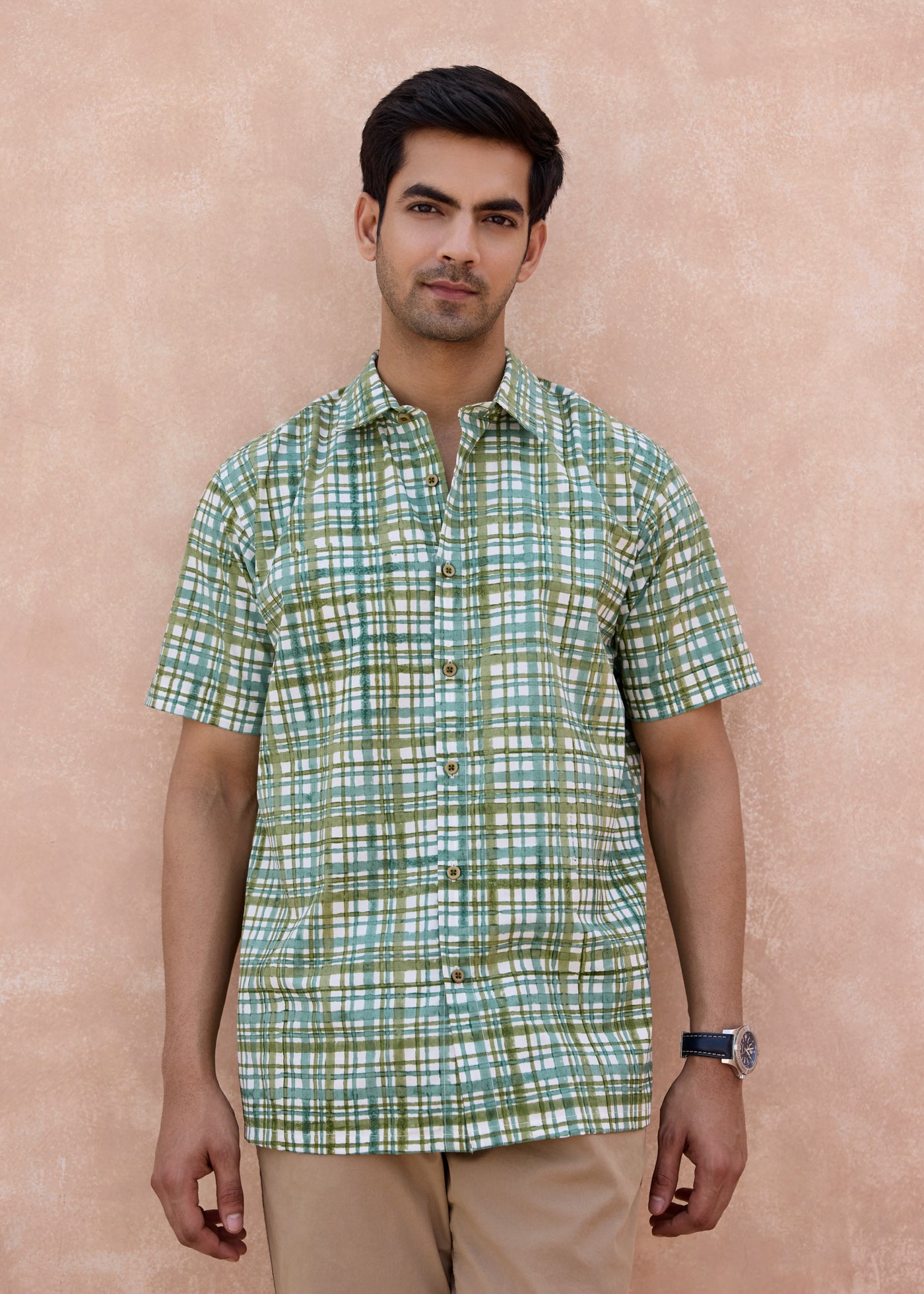 Half Sleeves Shirt -Green