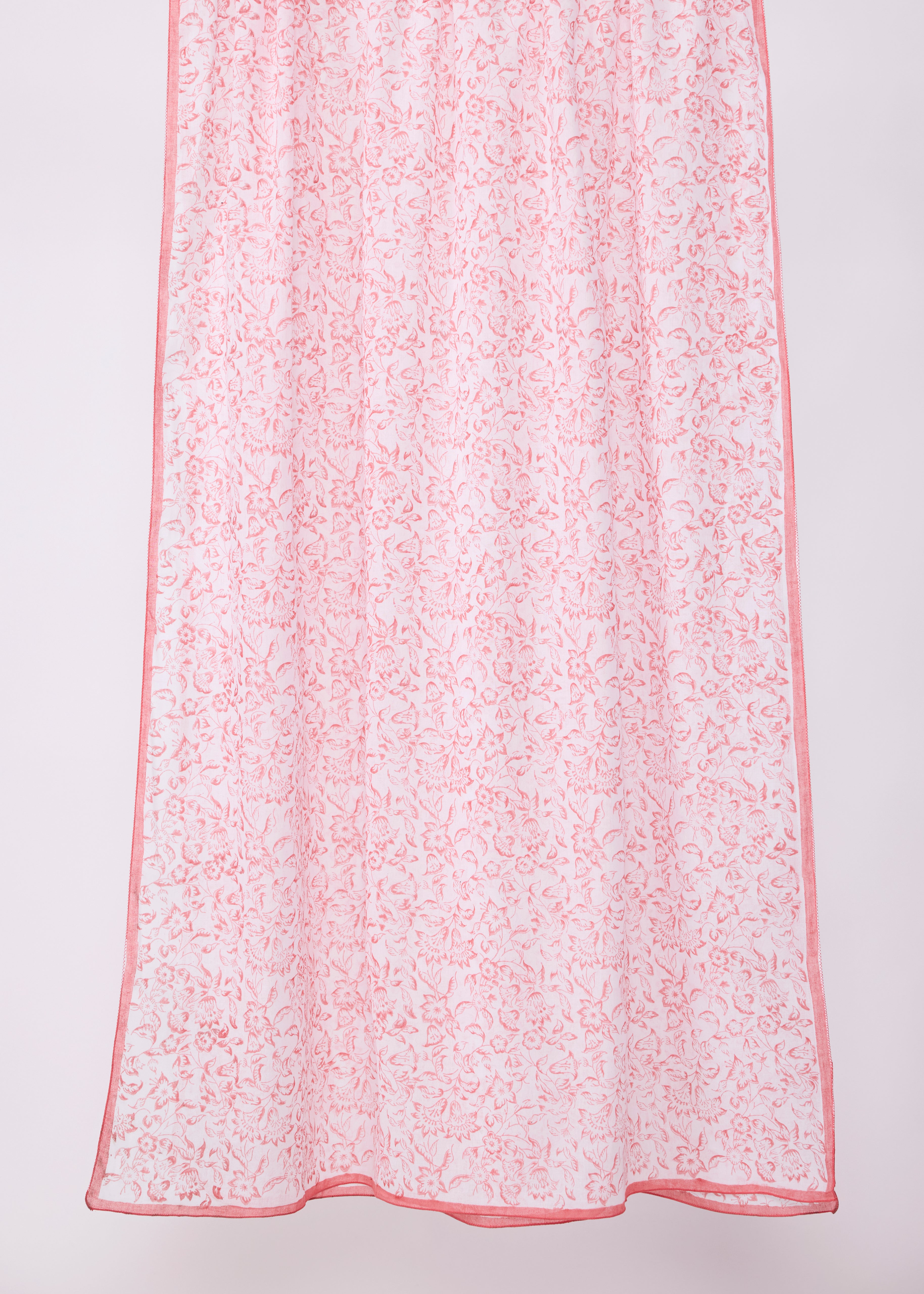 Block Printed Cotton Dupatta - Pink