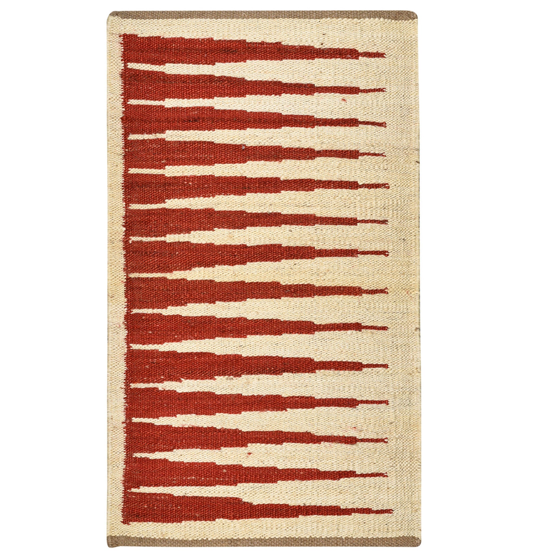 Dazzle Reds Jute Rugs-Bleach White and Red