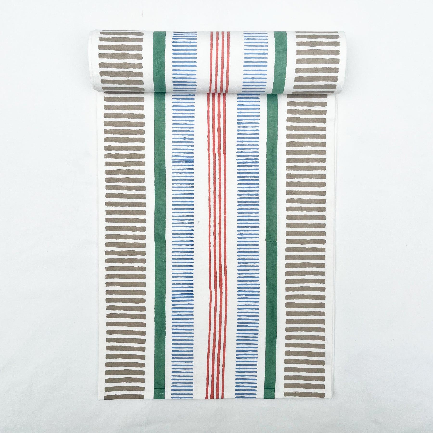 Green-Beige Stripes Runner