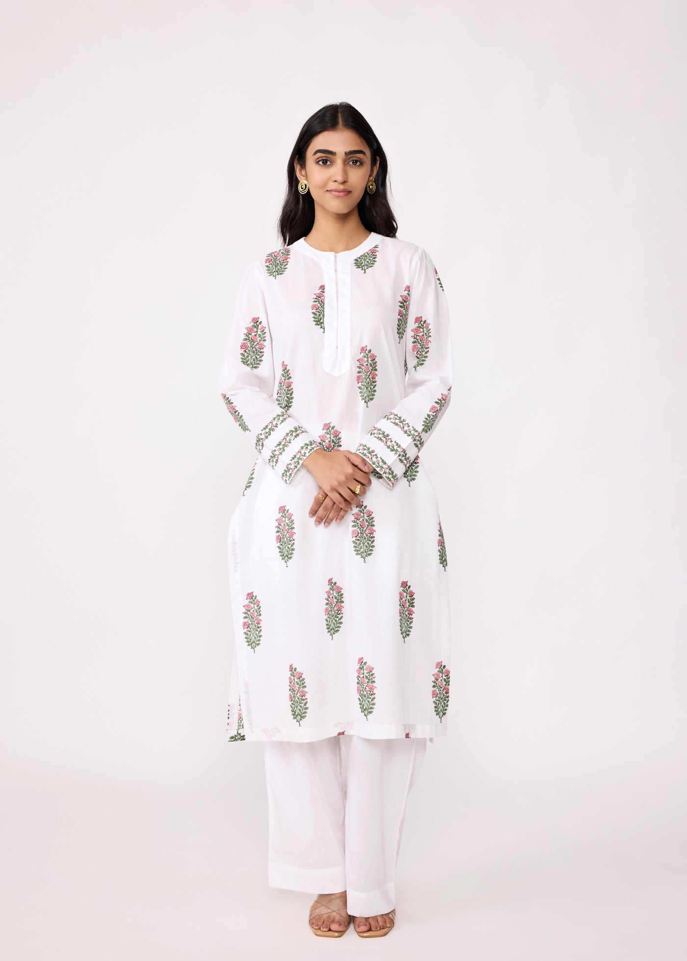 Noor Kurta - White/Pink